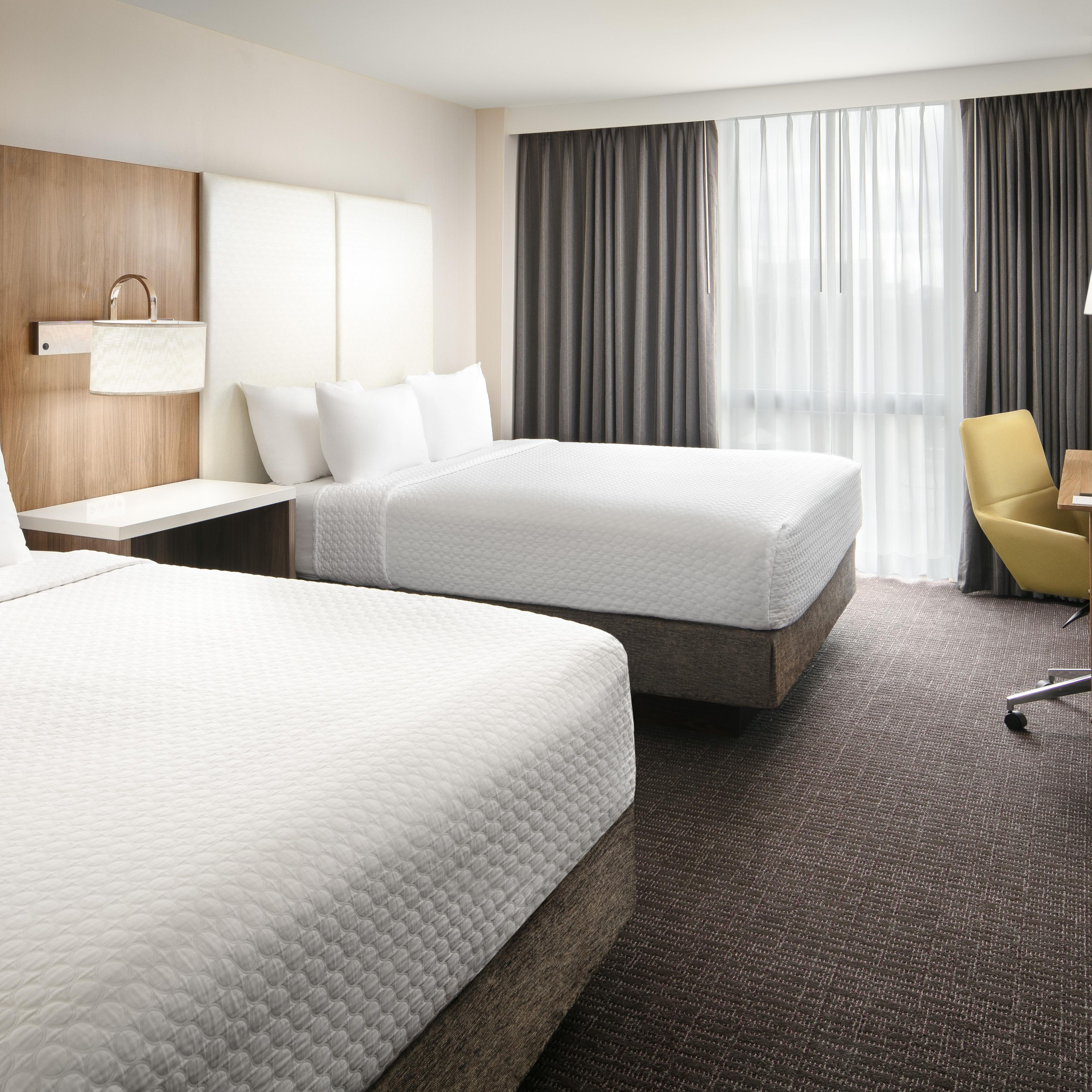 Our stylishly-appointed double rooms can accommodate up to four.