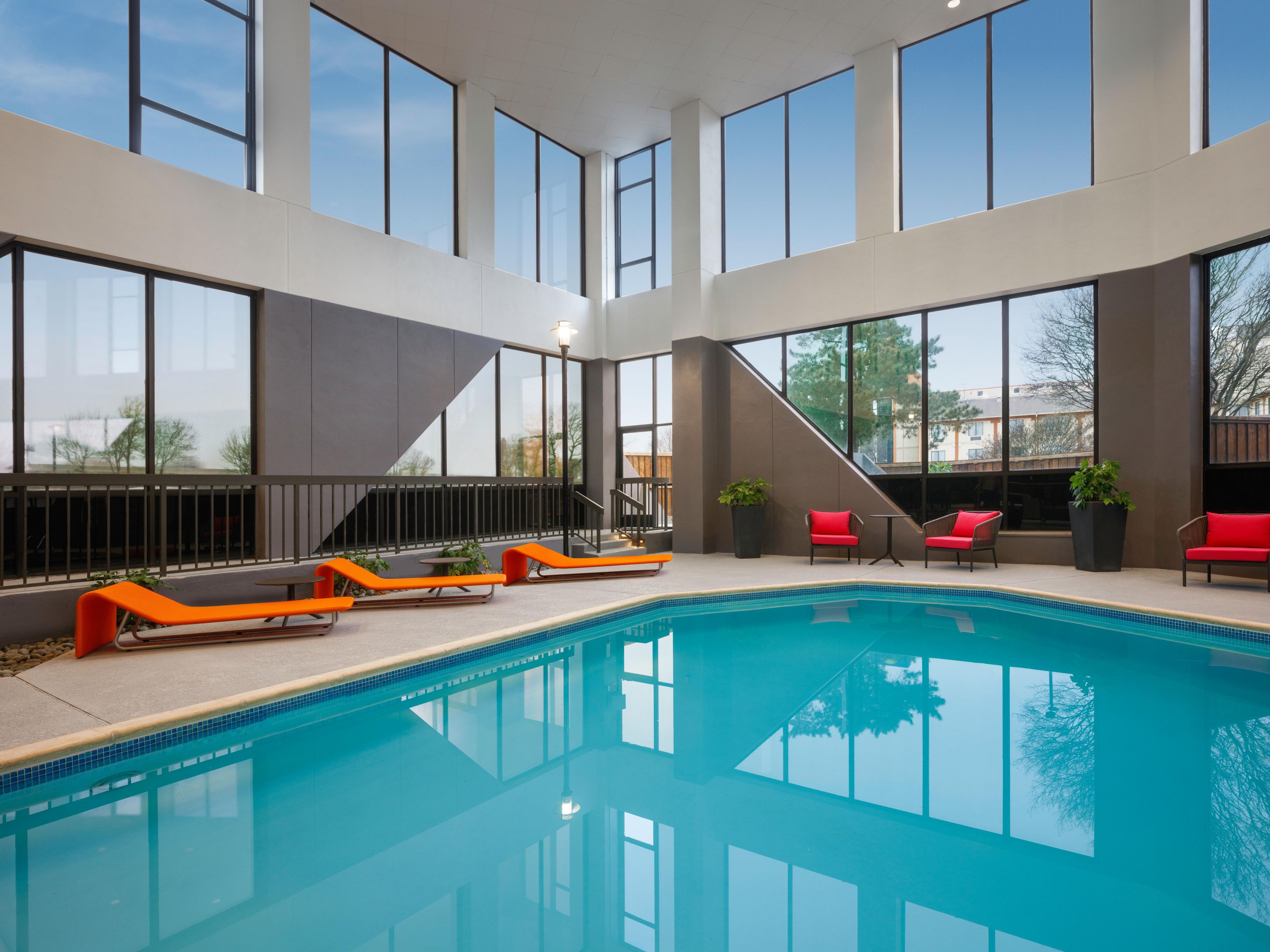 Cool off and splash around in our large indoor swimming pool.