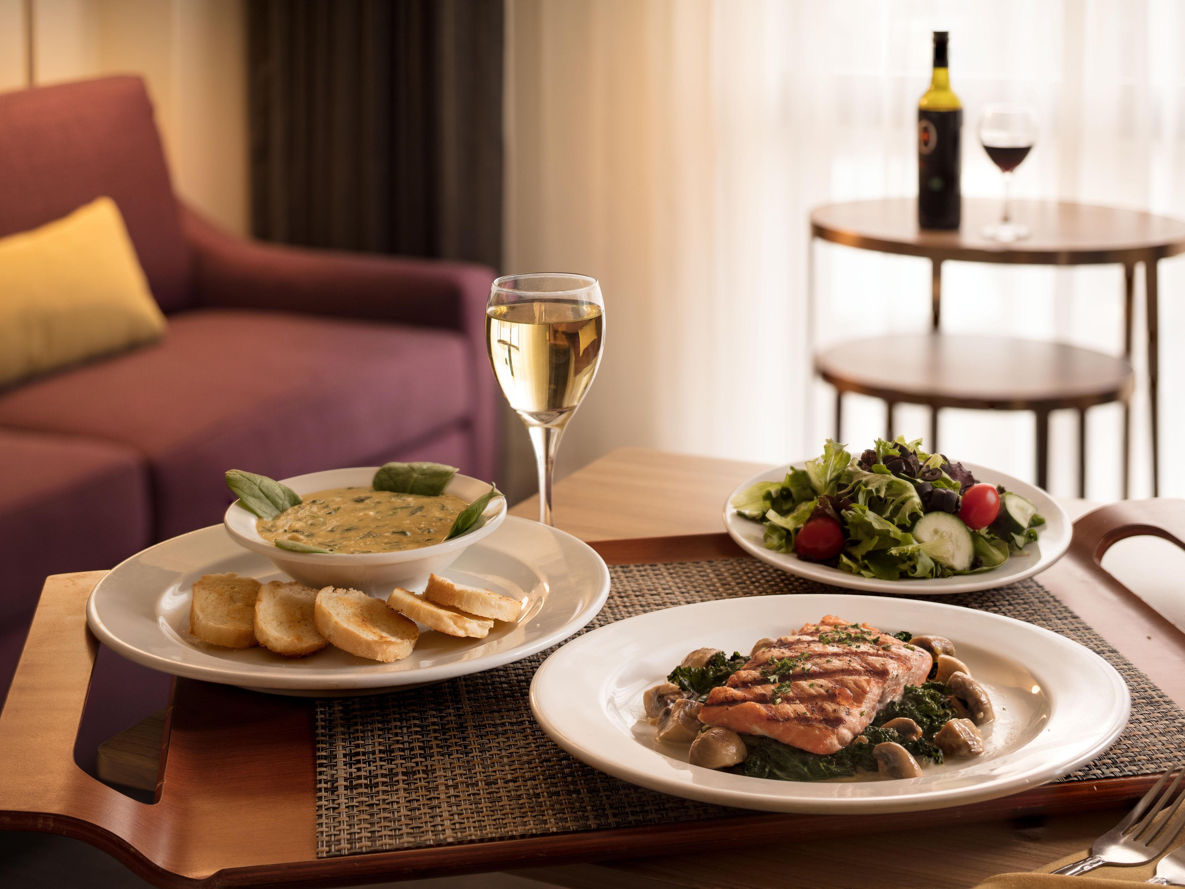 In-room dining from Bristol Bar & Grill is available for guests.