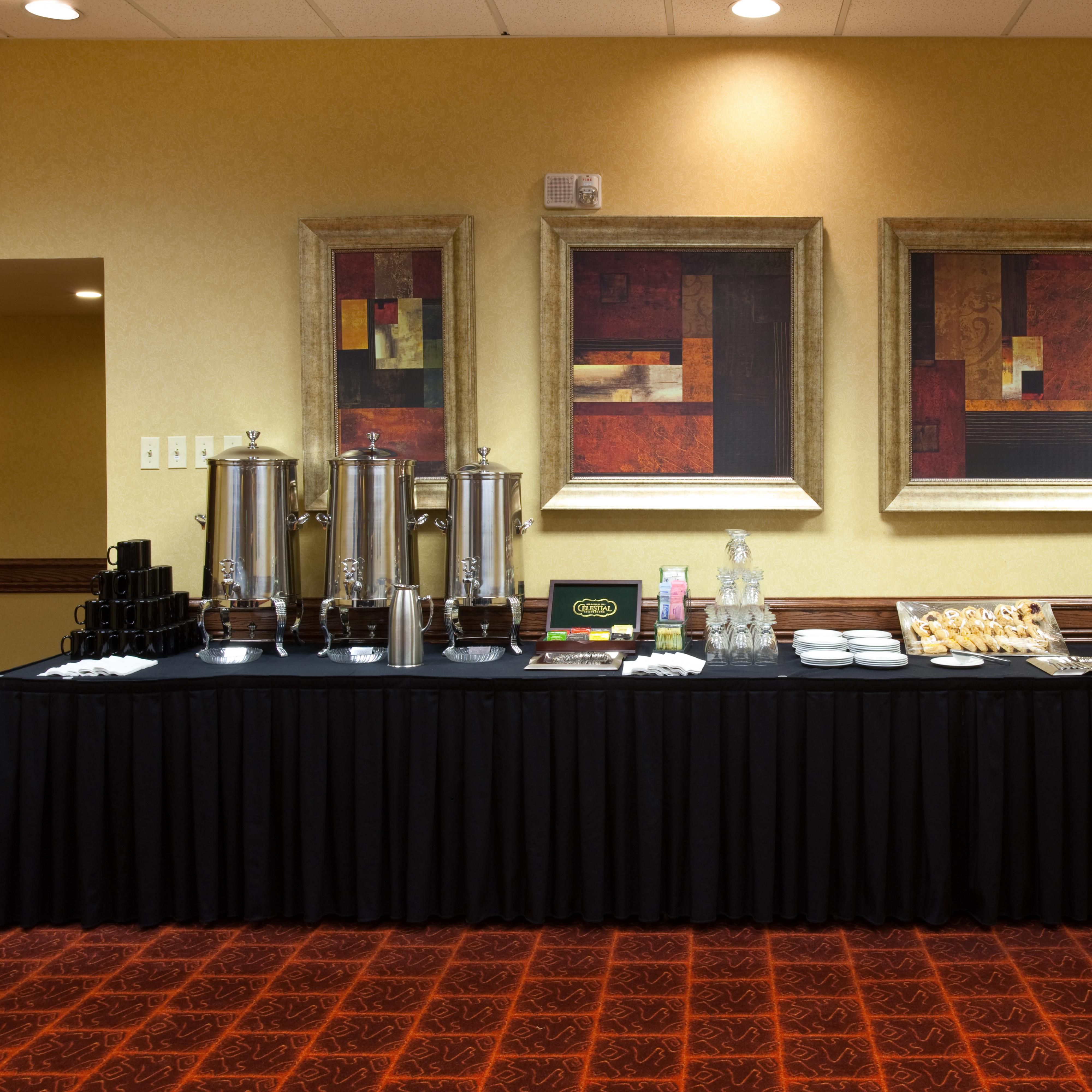 Full five-star amenities with in-house catering, coffee and tea.