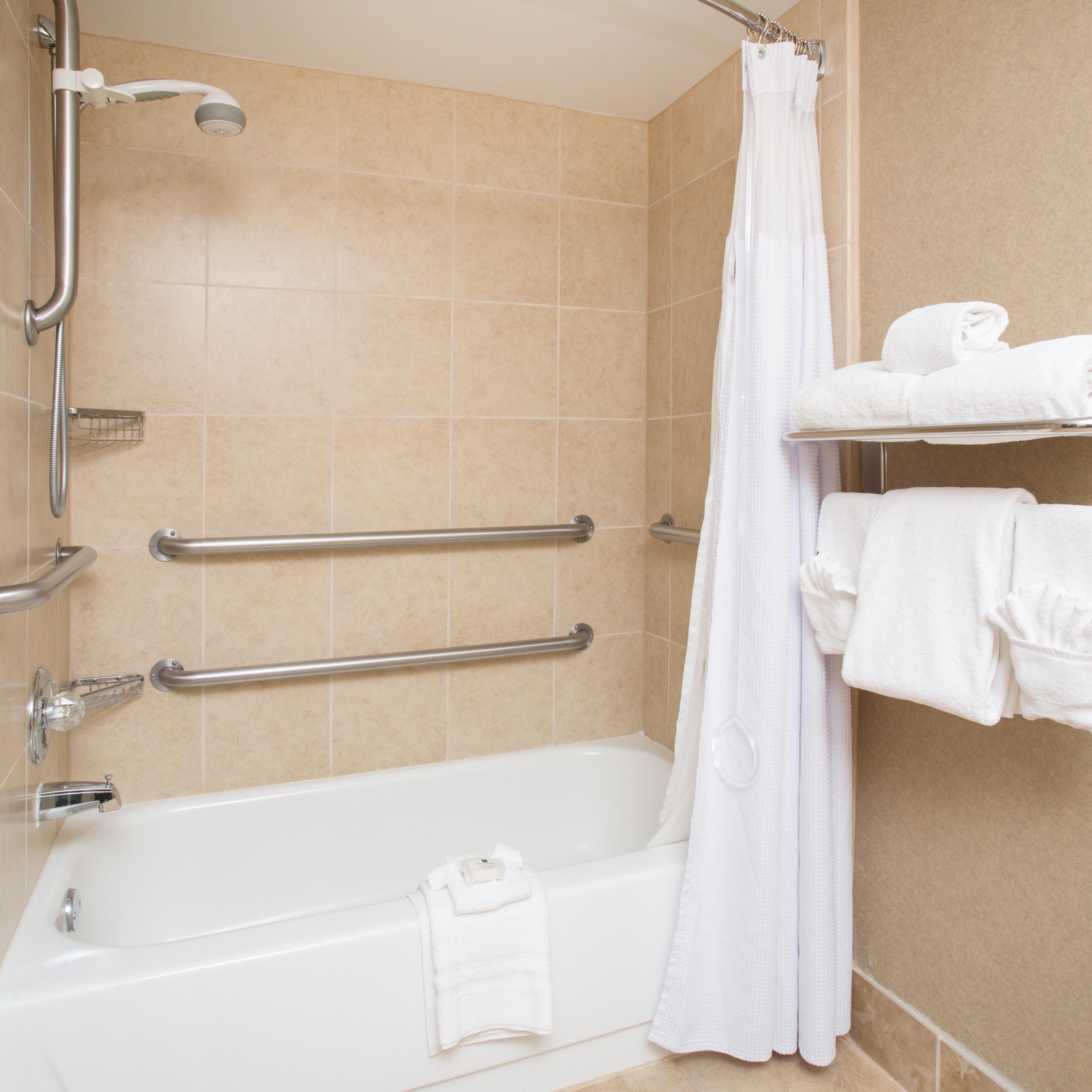 ADA/Handicap accessible Guest Bathroom with mobility tub.