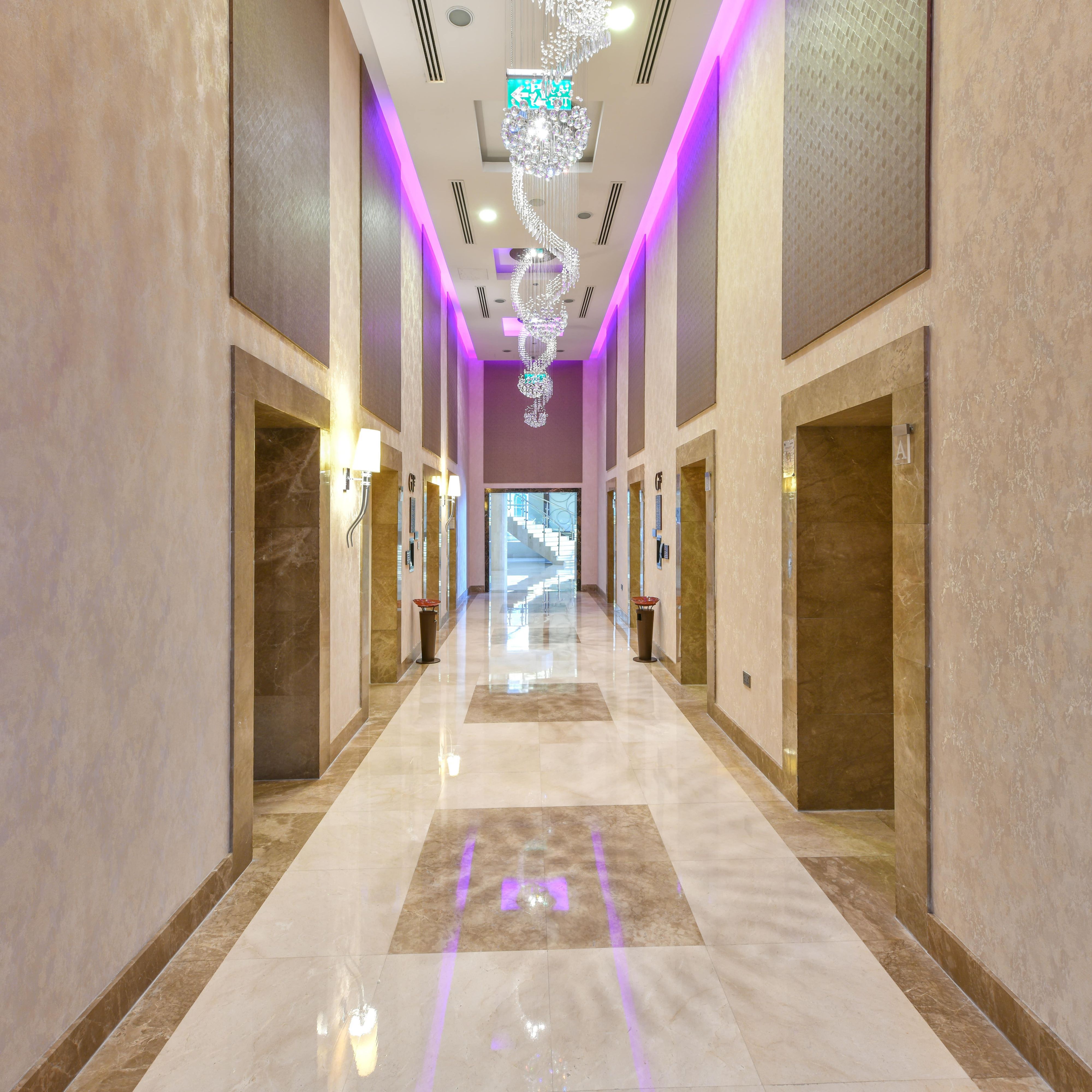 Hotel Hallway at the lobby level
