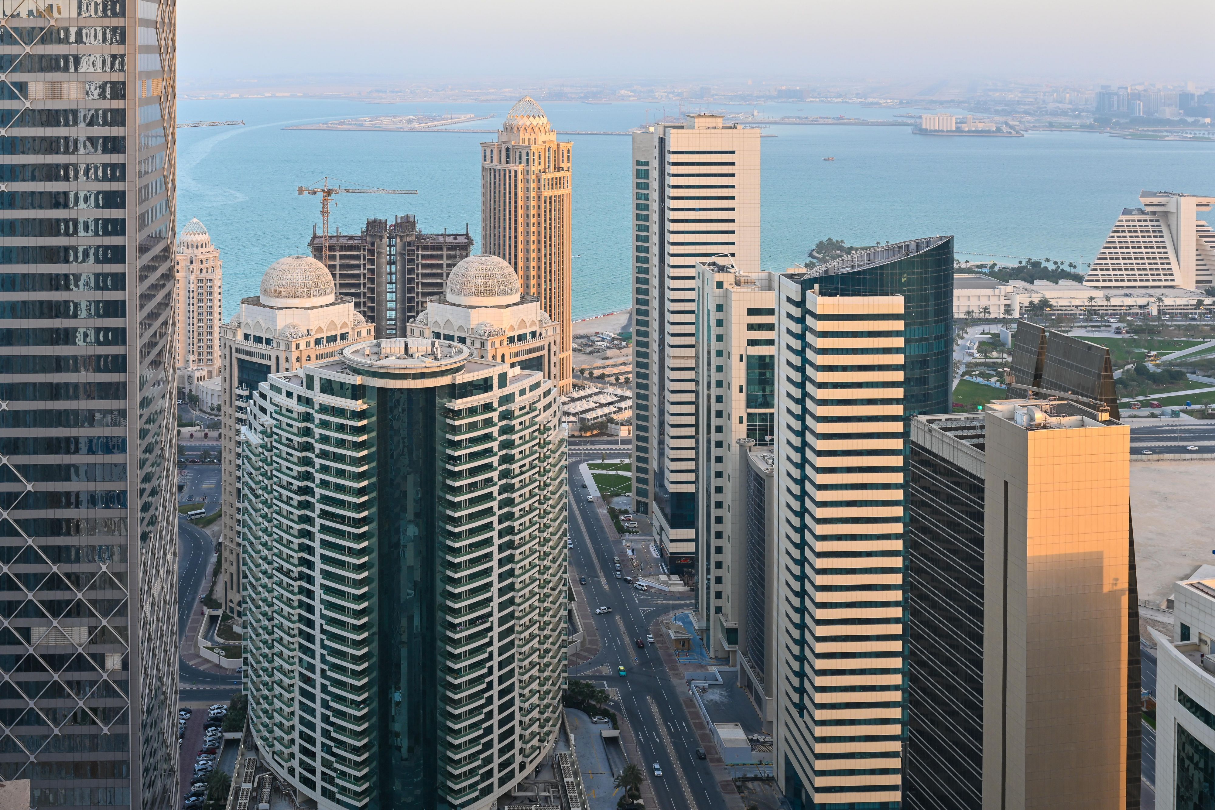 A mix of city and sea view from Crowne Plaza Doha West Bay