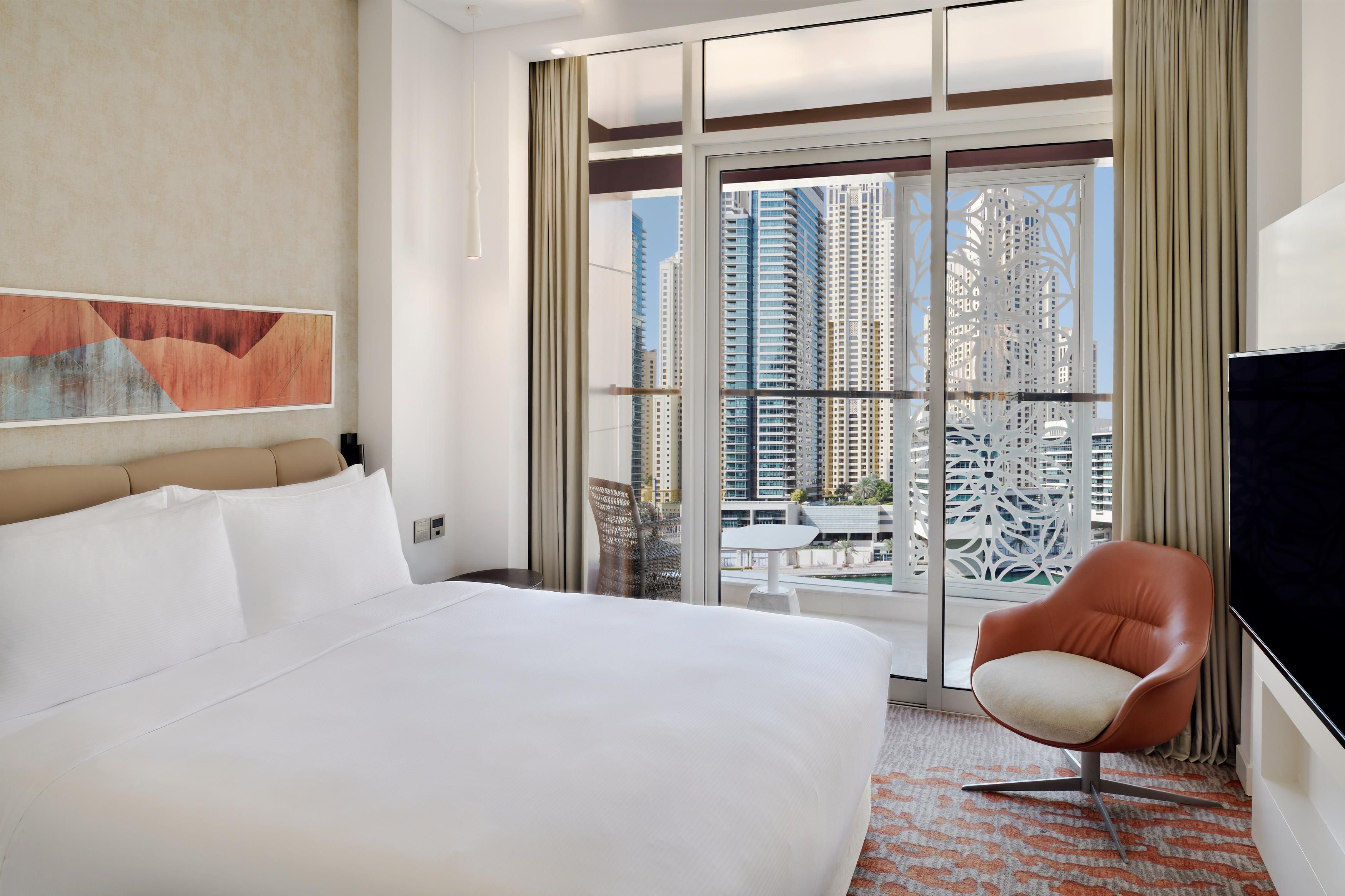 Dubai Marina view from Deluxe Suite Bedroom&#39;s balcony
