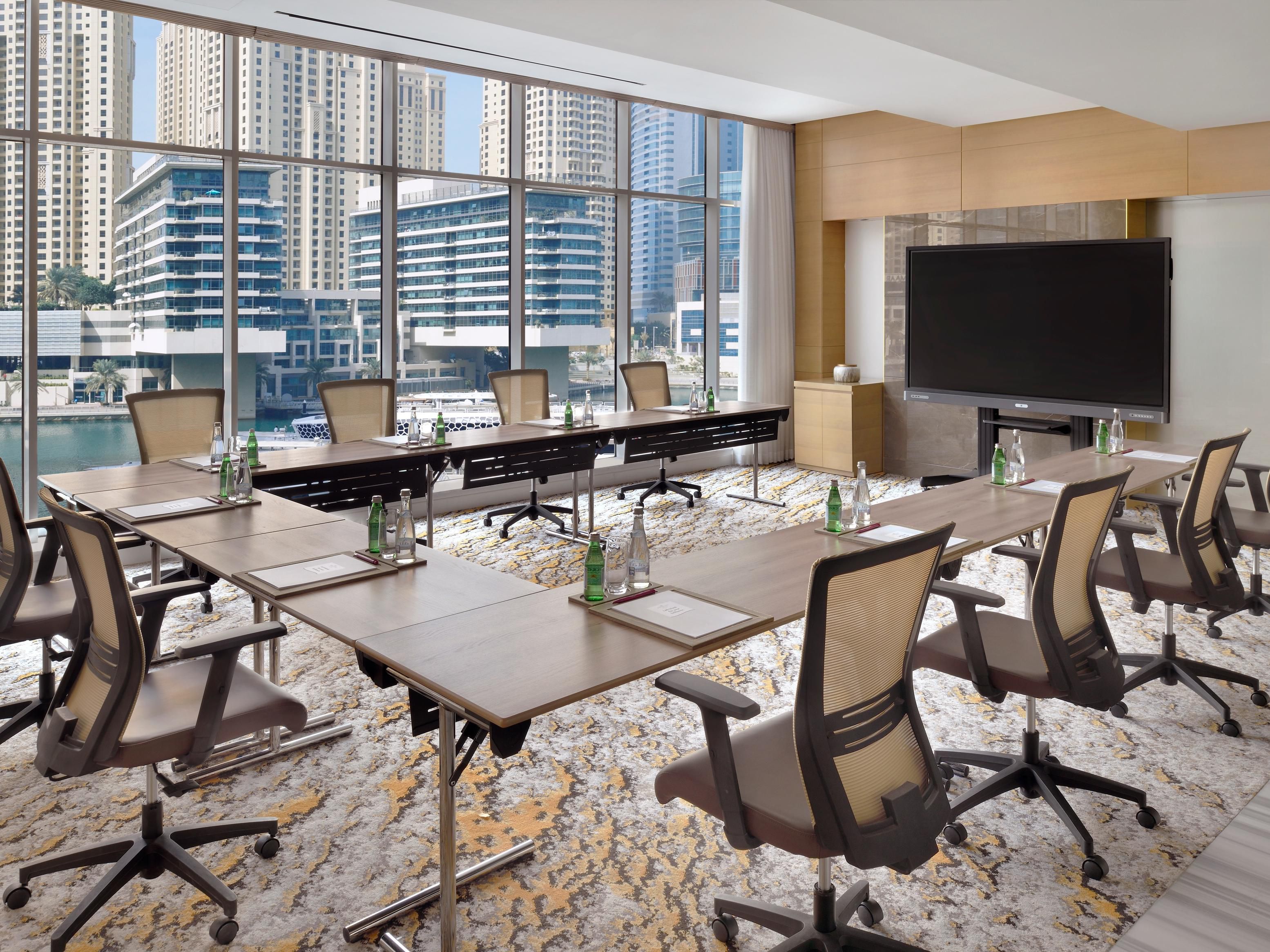 The Crowne Plaza® Dubai Marina is an exceptional location for meetings and events. The hotel boasts 460 sq meters of conference space. Our Marina Ballroom offers natural daylight as well as serene views of the Dubai Marina, which serves as the perfect backdrop to any meeting or special occasion.
