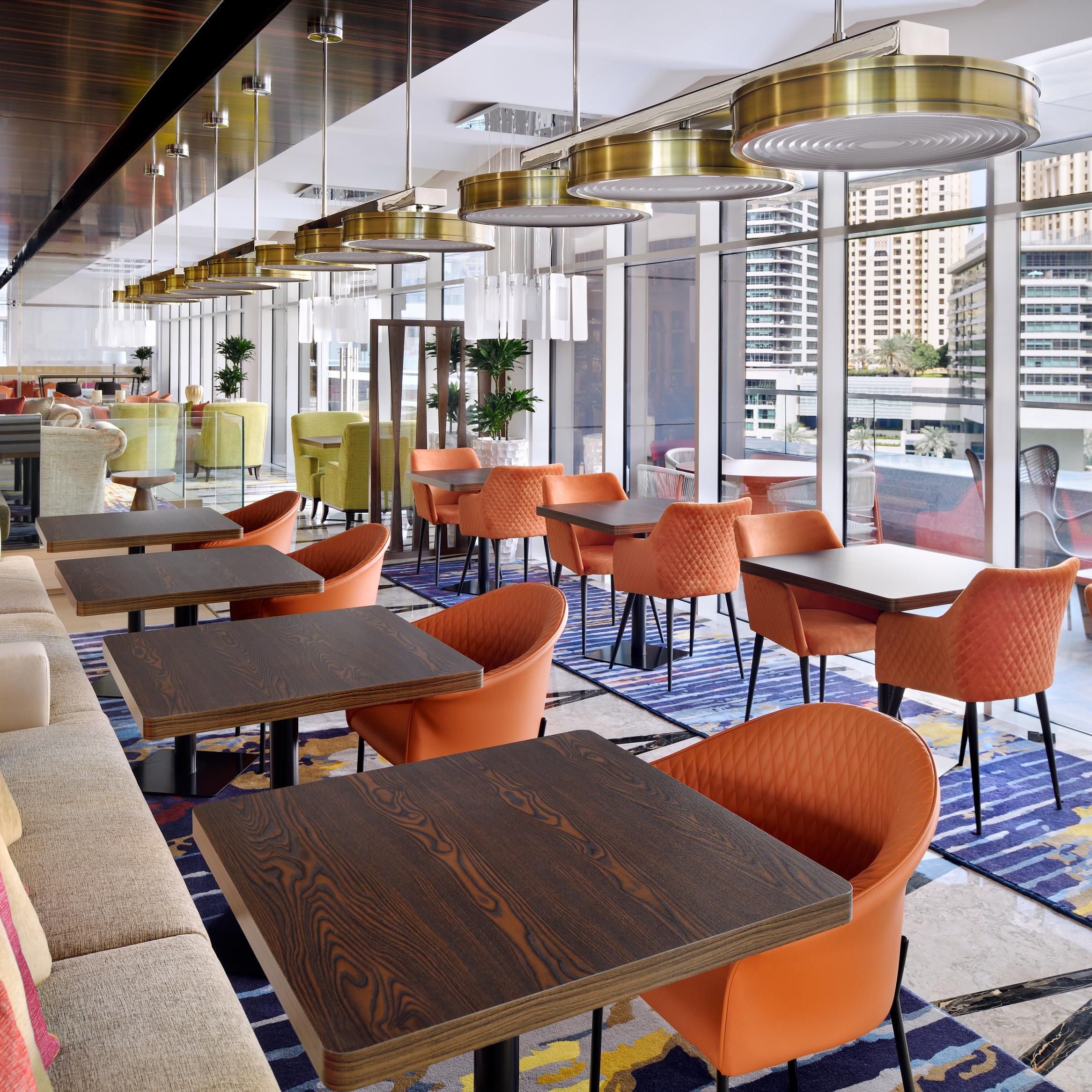 Spacious Executive Lounge with daylight overlooking Dubai Marina