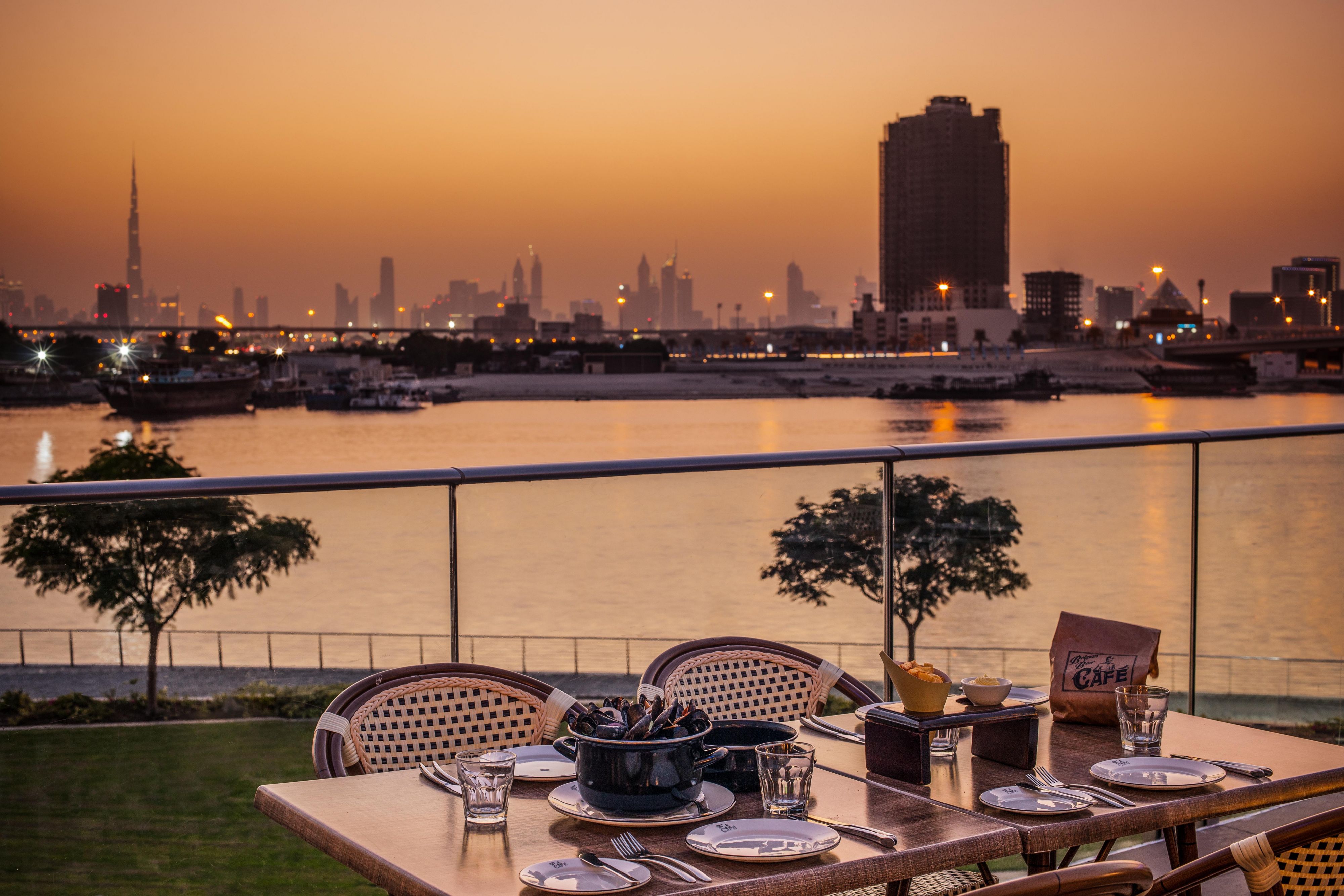 Dubai’s original Belgian Cafe Dubai Festival City outdoor terrace