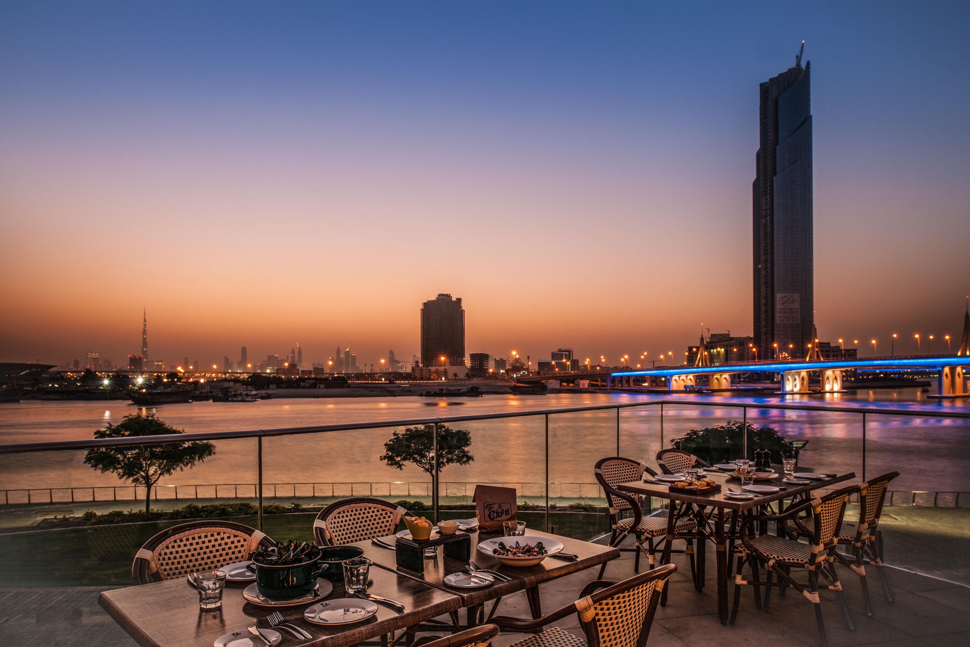 Dubai’s original Belgian Cafe Dubai Festival City outdoor terrace