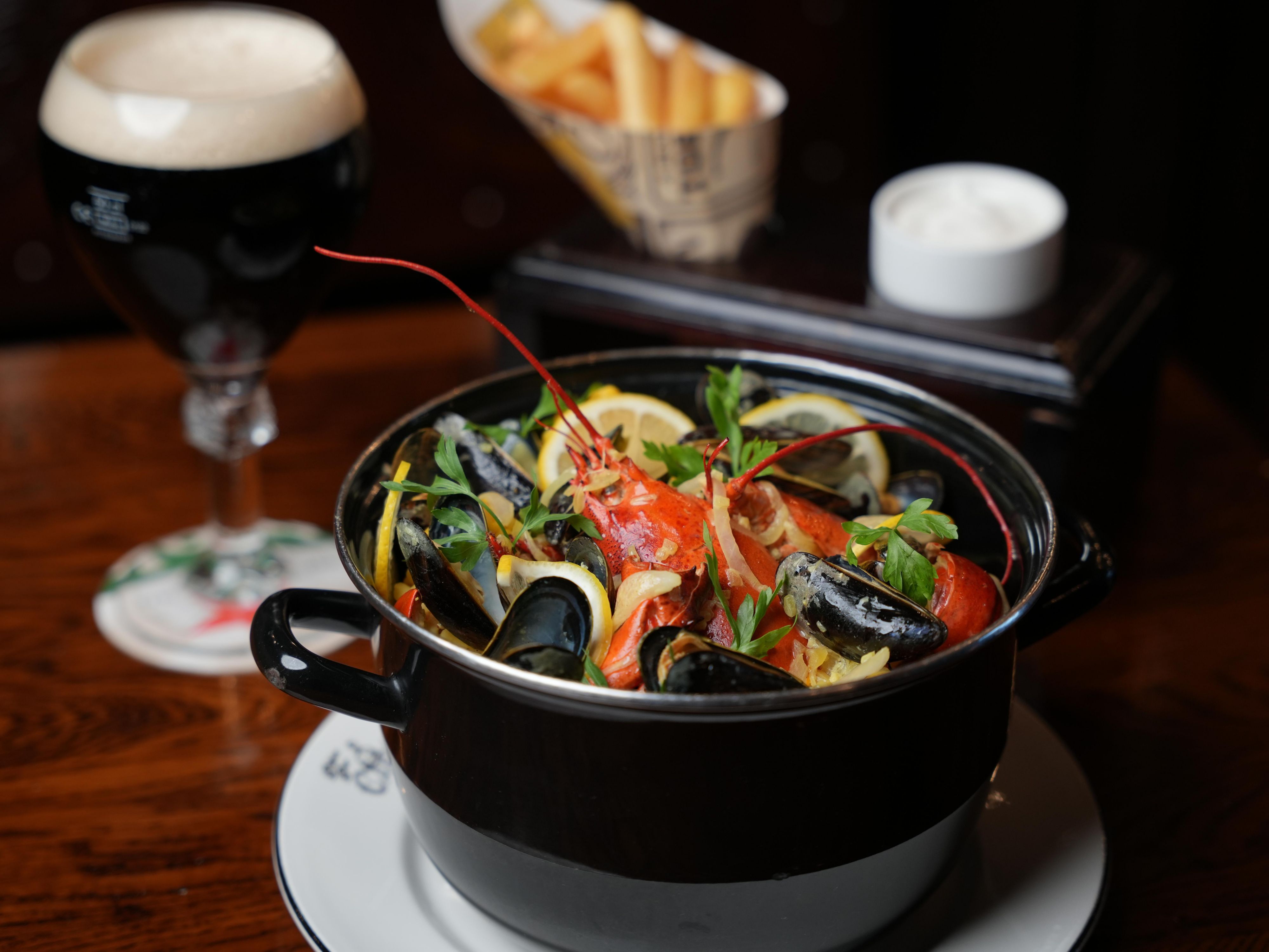 Normandy Lobster and Mussels Pot