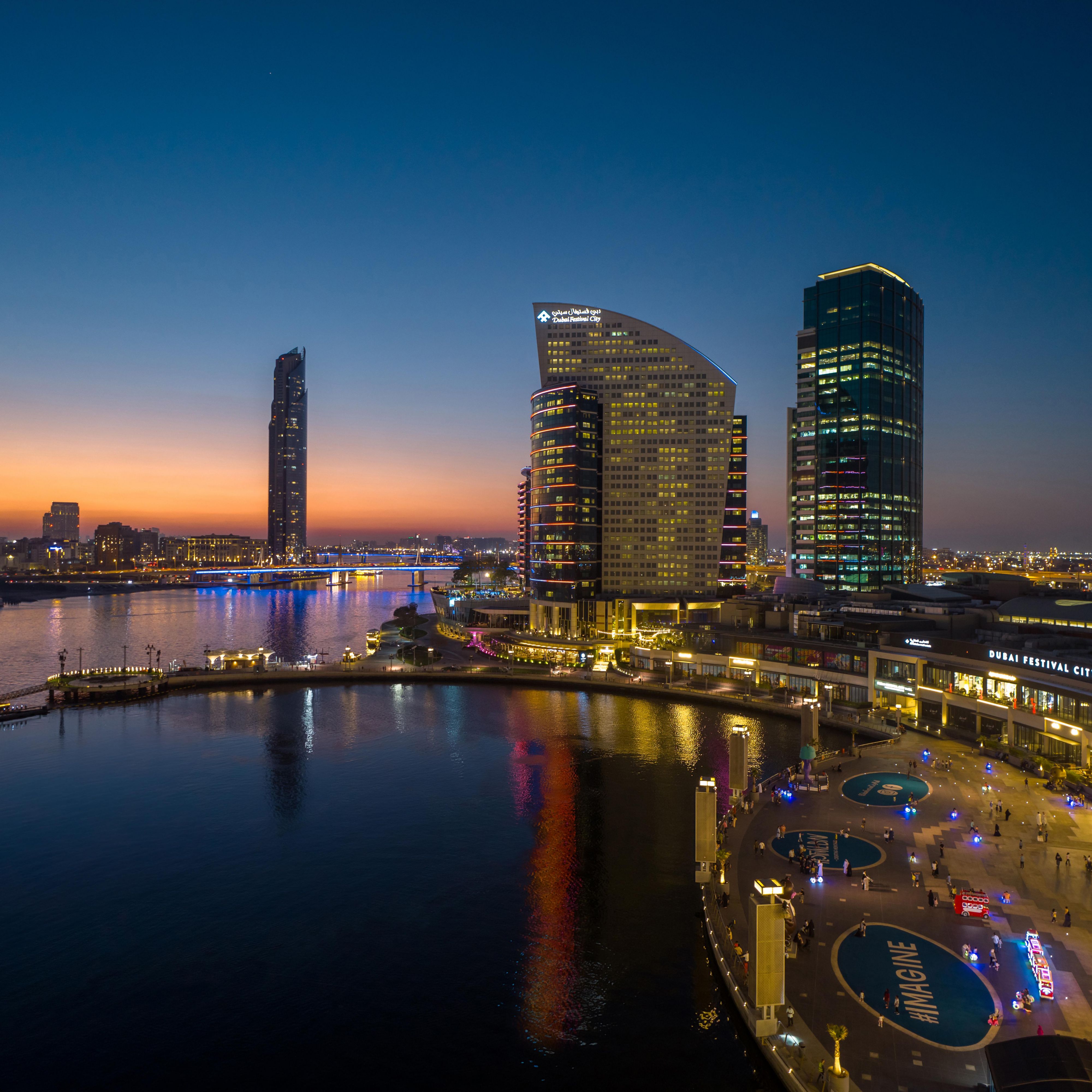 Downtown Dubai at dusk