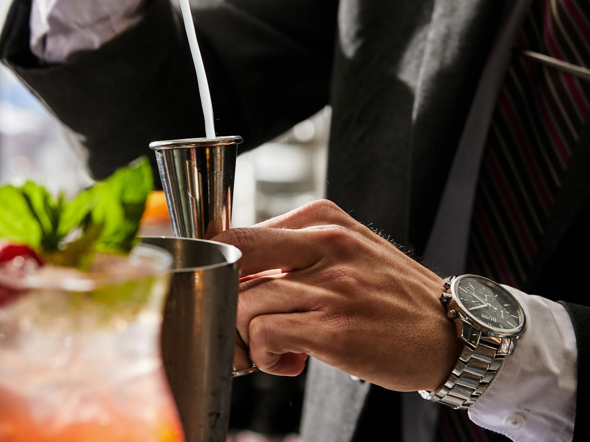 Wine down with a glass at our sophisticated and stylish Sanctuary Bar featuring modern furnishings, dim lighting, high ceilings, and leather chairs. Relax, meet new people, invite your friends for a snack, or enjoy a meaningful conversation with a loved one over a drink or two. 