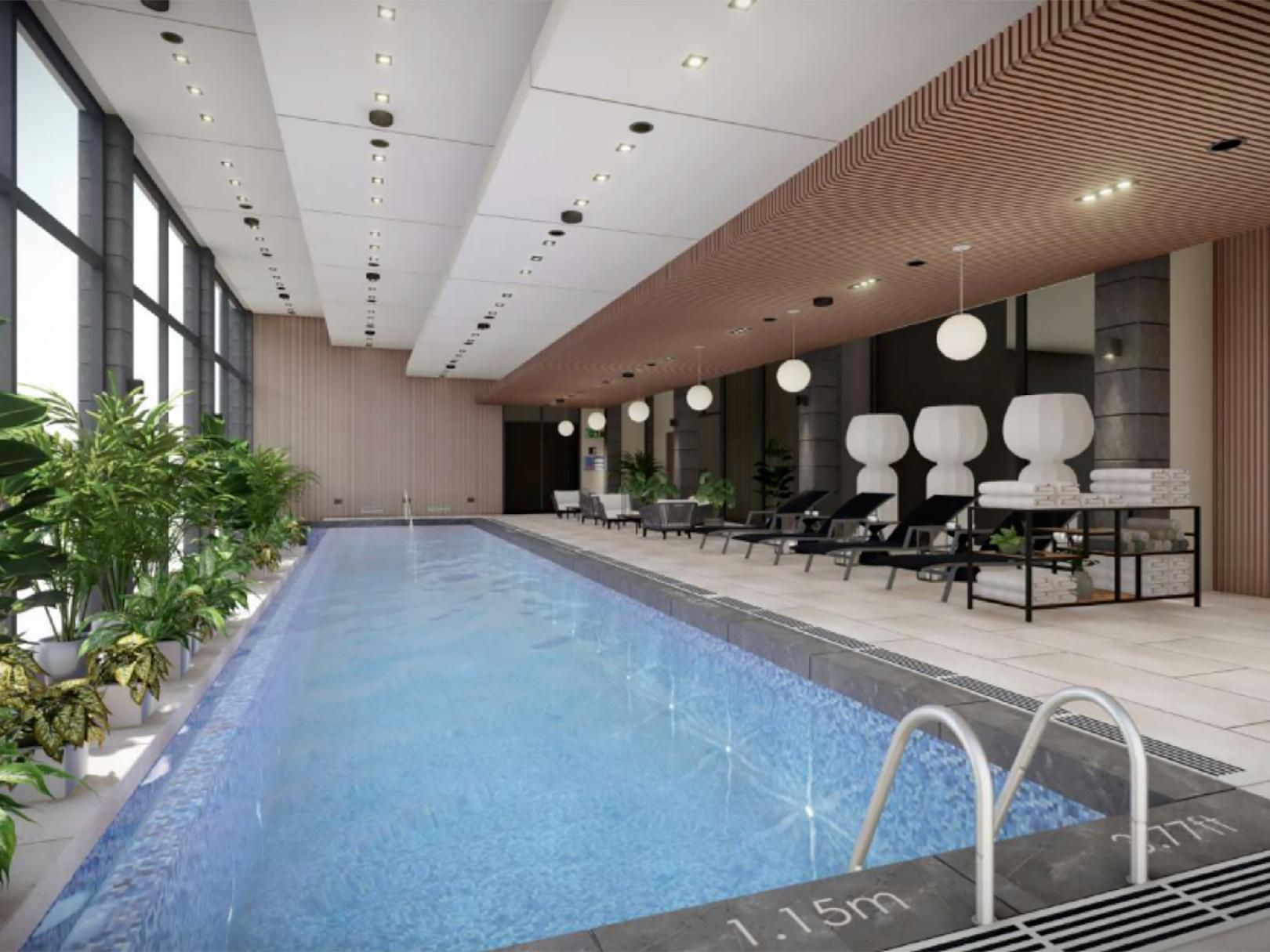 Indoor pool hours: 8:00 AM - 10:00 PM
Services available at poolside
Heated indoor pool