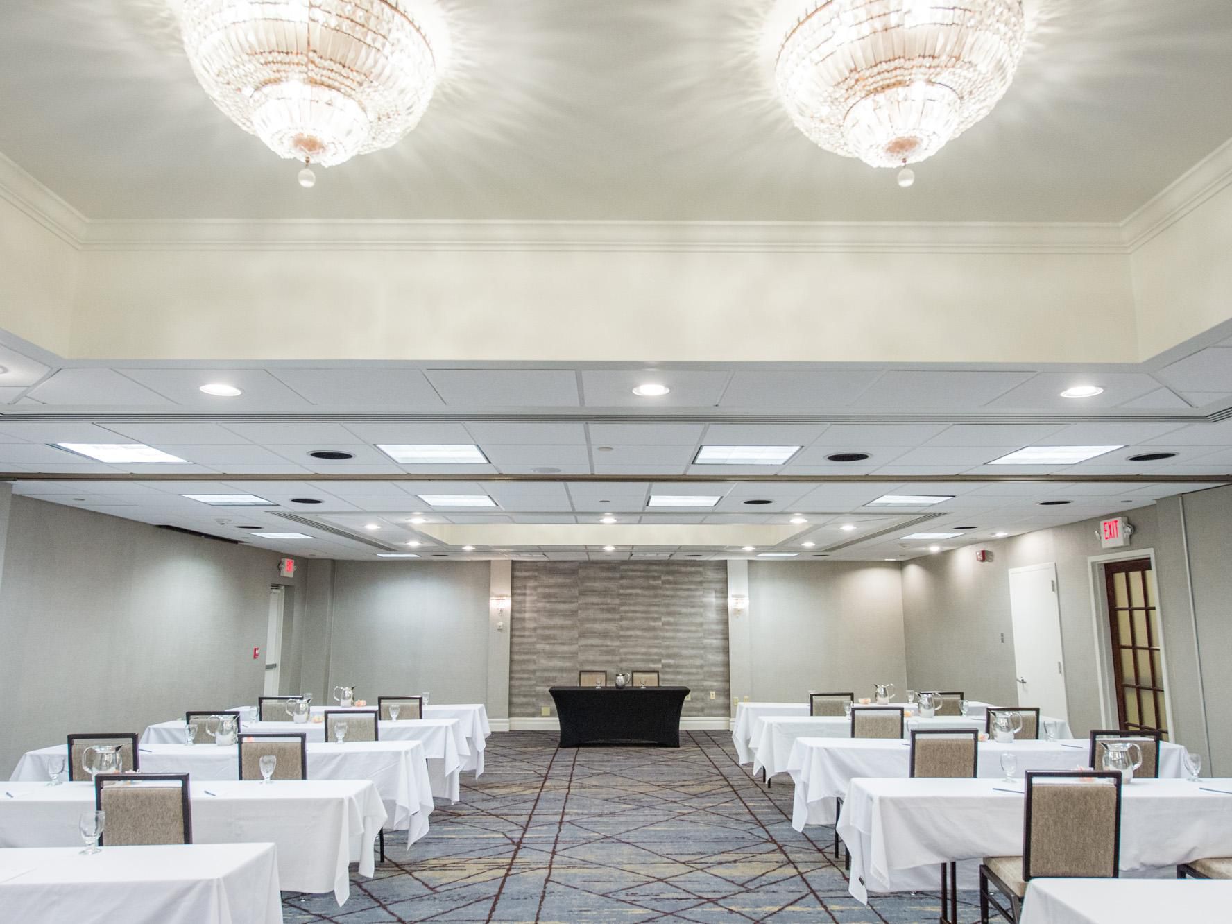 Enjoy the comfort and luxury of our newly renovated function space. Whether you are looking for a location for a corporate meeting, wedding, reception, social event, or any type of group event, we offer 12,000 sq. ft. of flexible space. From boardrooms to ballrooms, we have the ideal space for your event needs.