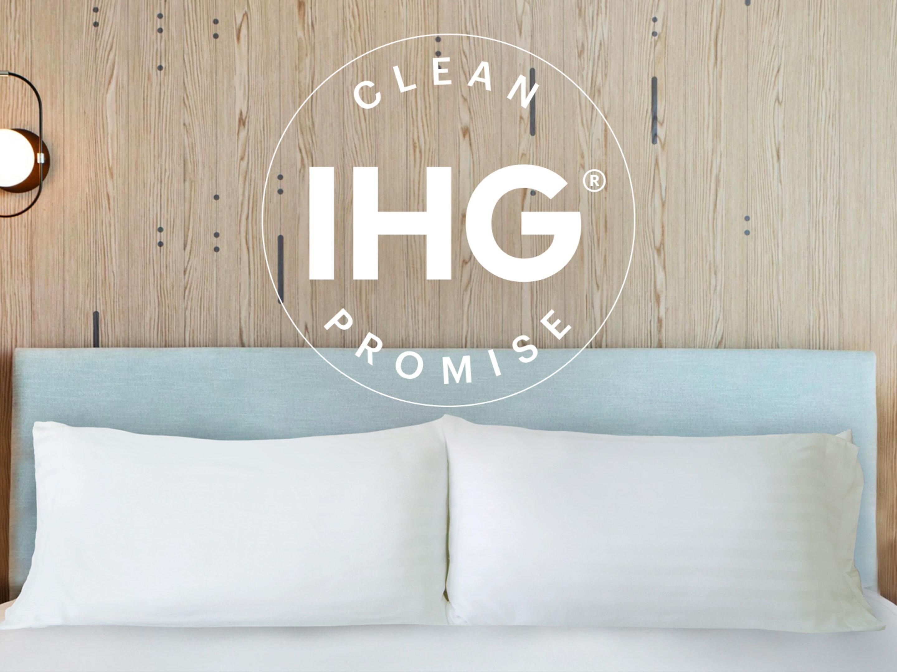 When you’re ready to travel again, we’ll be ready to welcome you. As the world adjusts to new travel norms and expectations, we’re enhancing the experience for you by using new science-led protocols and service measures, partnering with industry leading experts Cleveland Clinic, Ecolab and Diversey and launching a global IHG Clean Promise