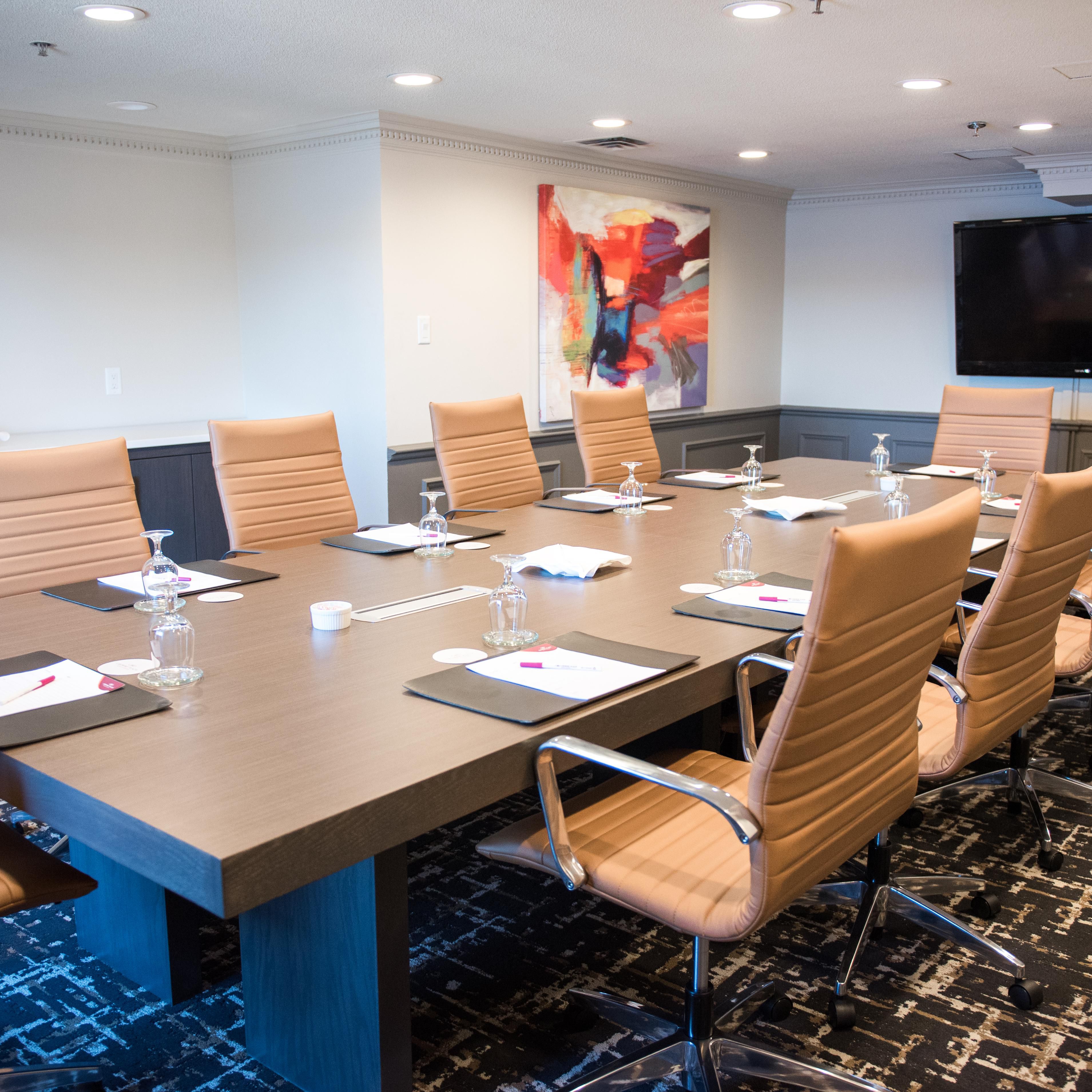 Host your next business meeting at our Executive Boardroom