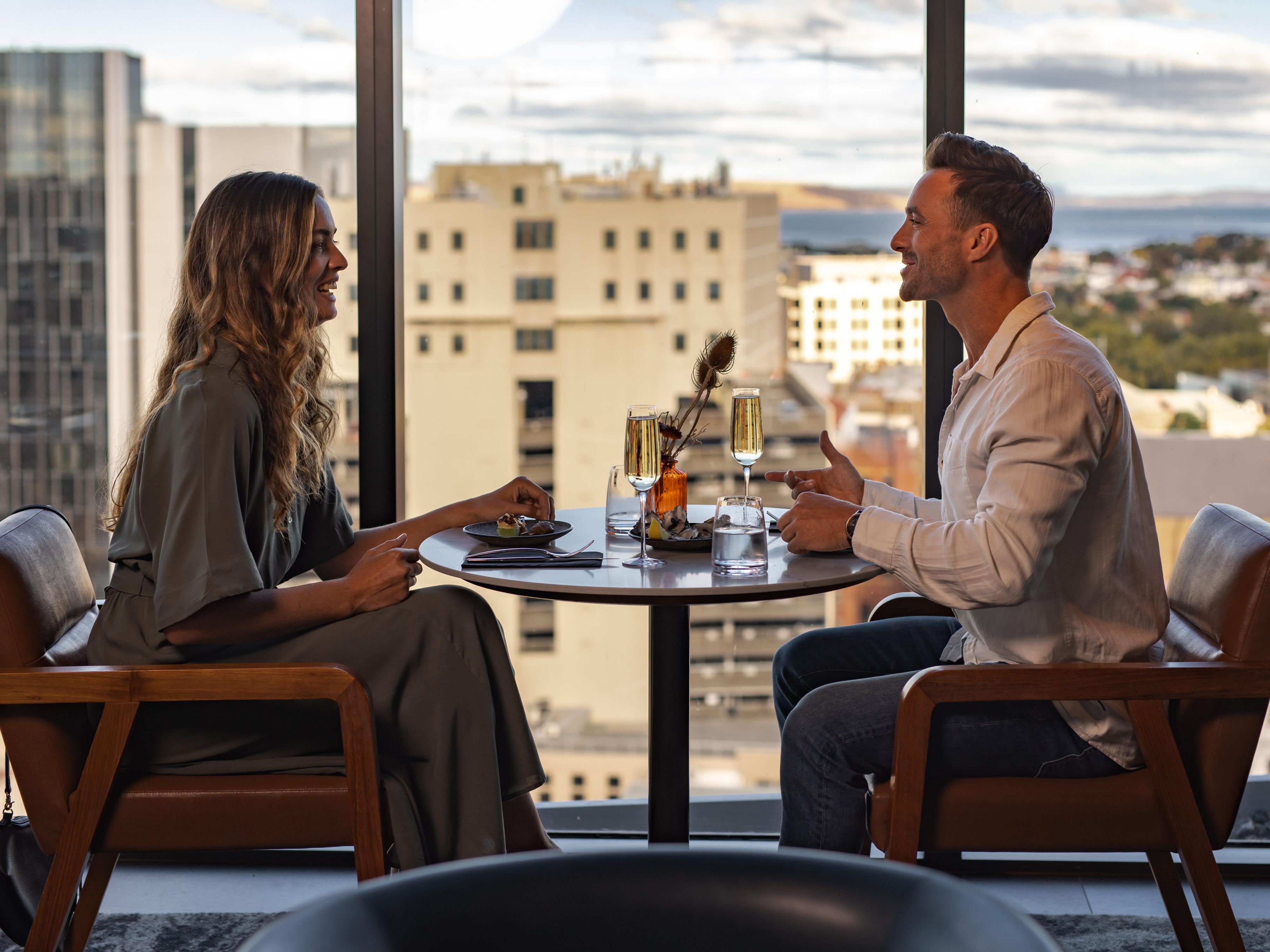 Guest lounge at Crowne Plaza Hobart.