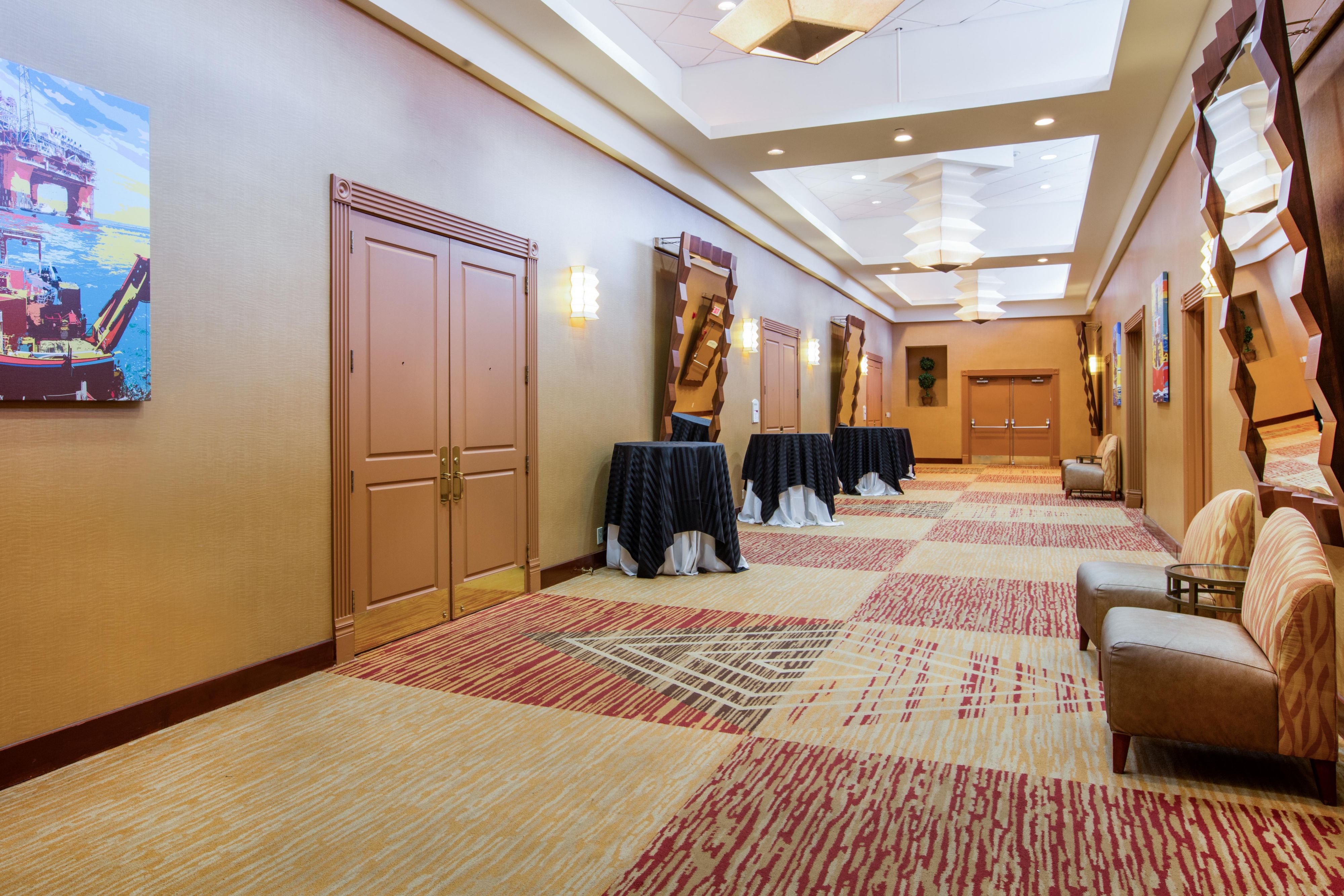 The ballroom foyer can be set up for breaks and meals.