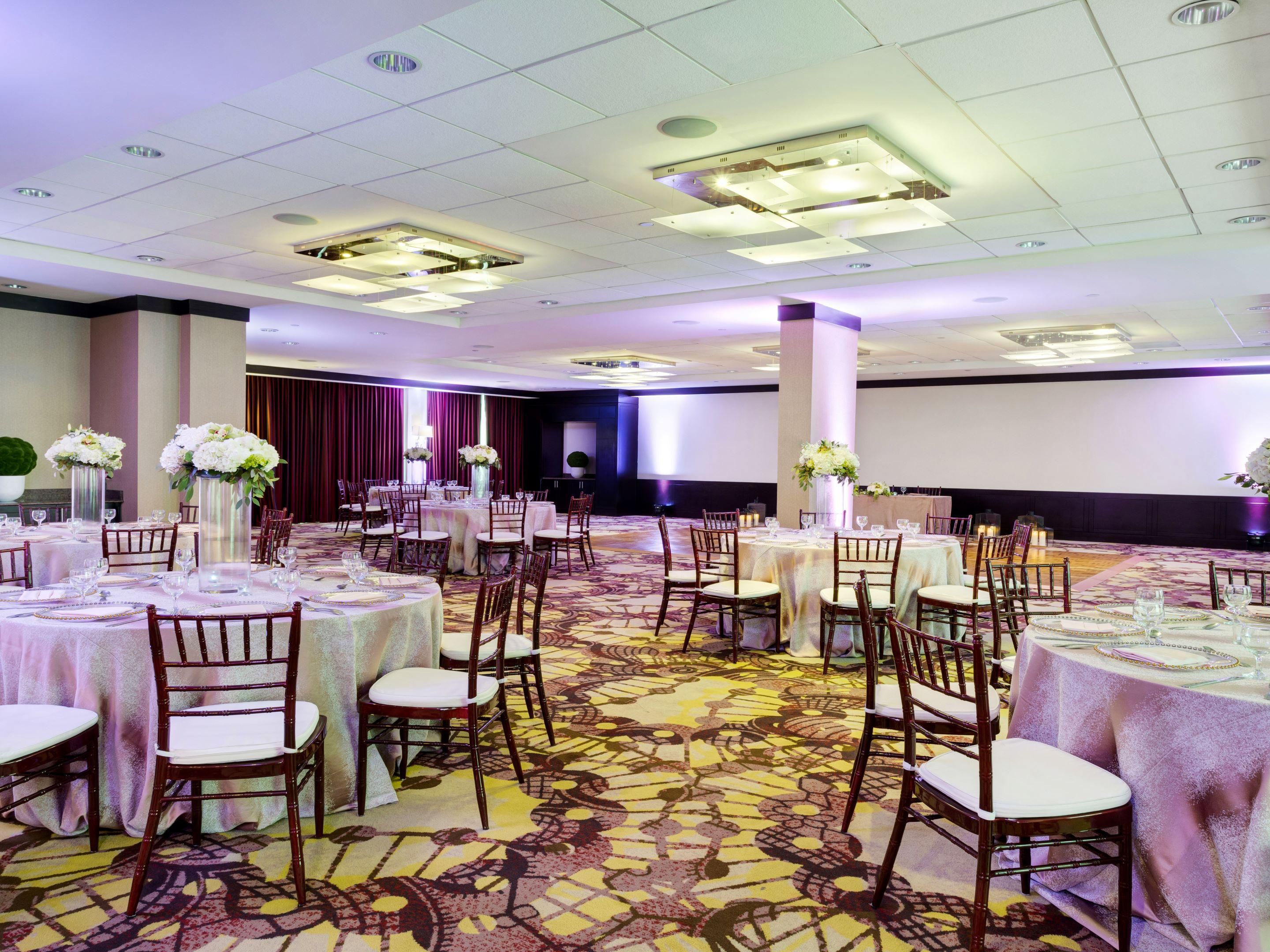 Laurel Ballroom set up for a wedding.