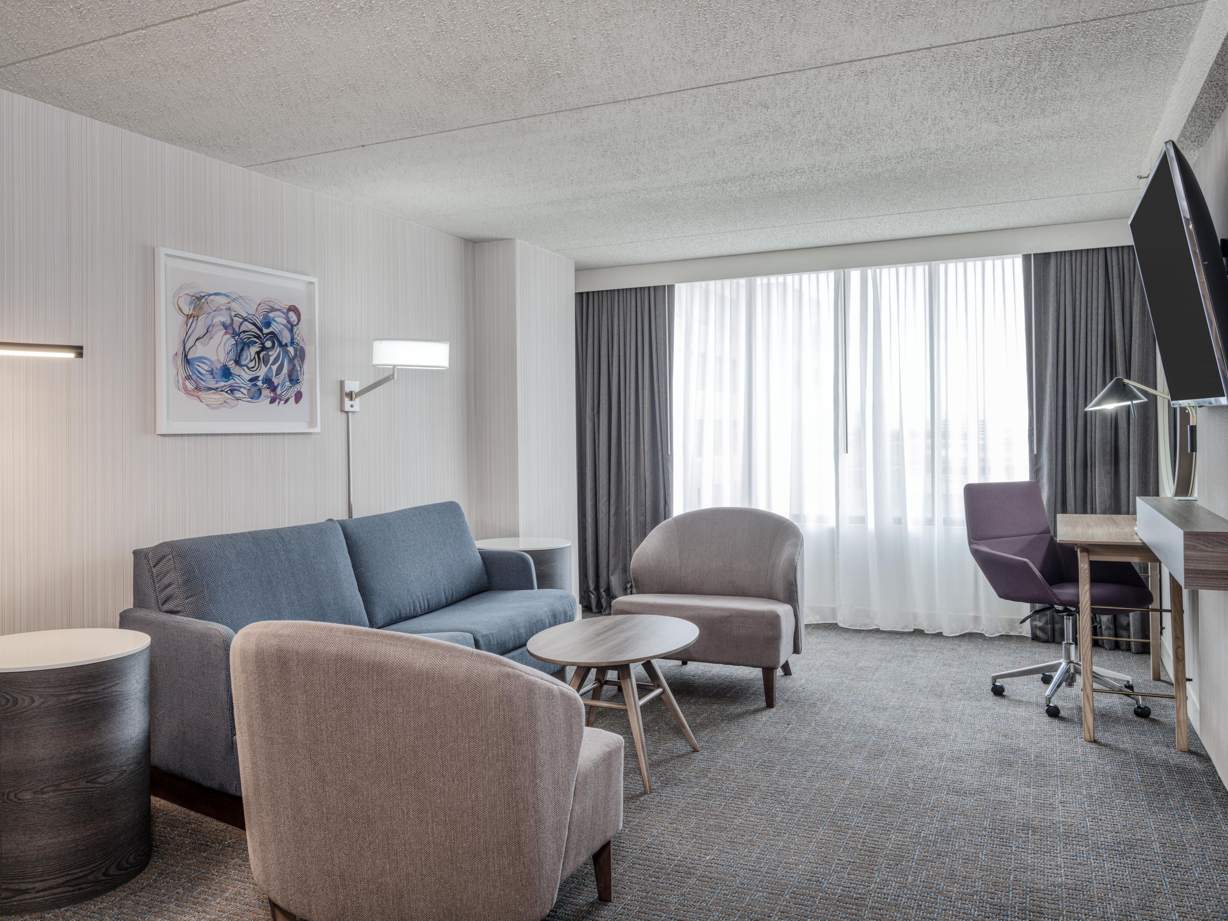 Living room area in guest suite