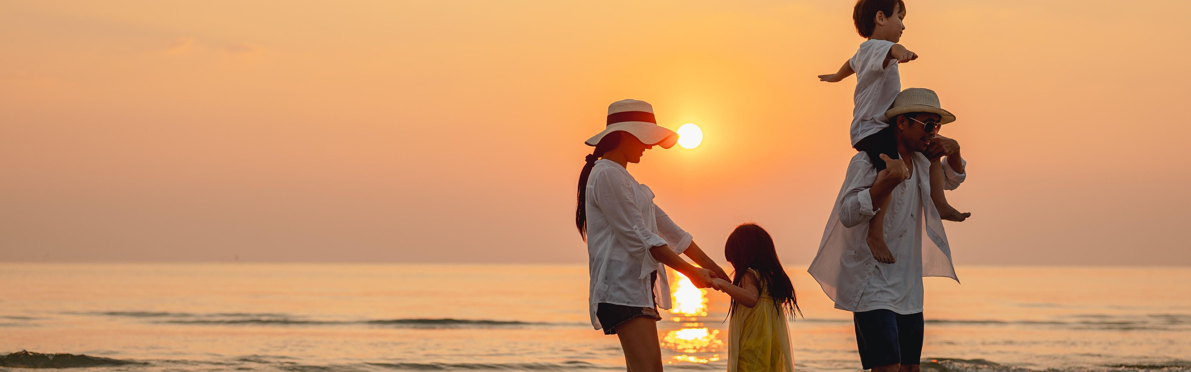 Family at a beach