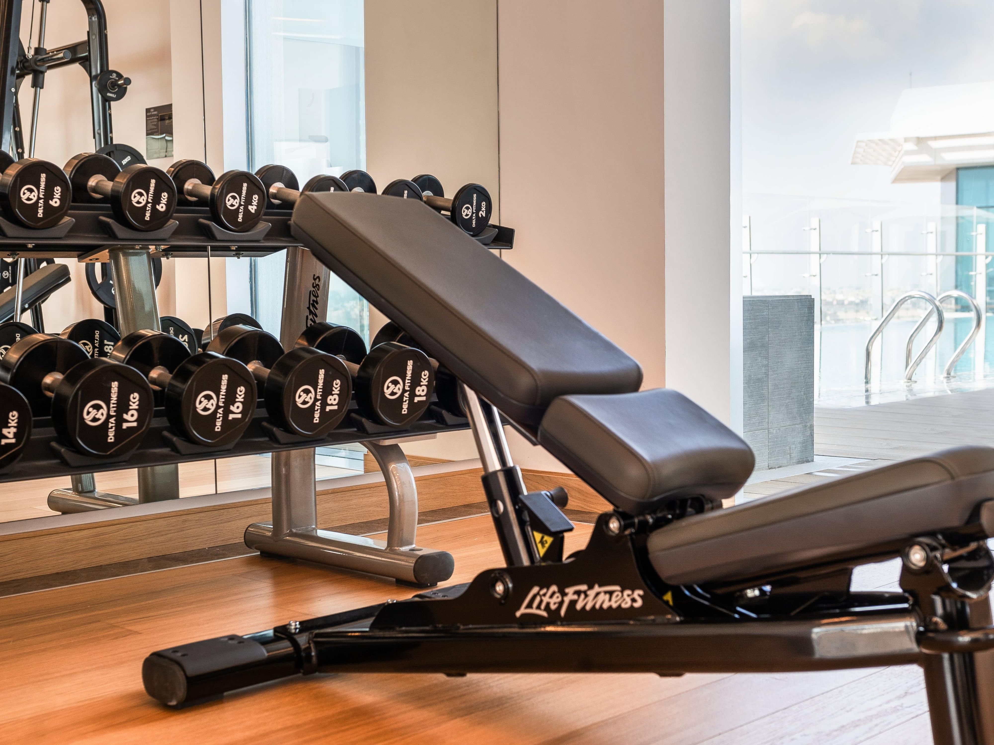 Our fitness center is designed to cater your everyday fitness routine. It incorporates the latest cardio, resistance, and exercise  equipment with panoramic city view.     Available 24 hours a day