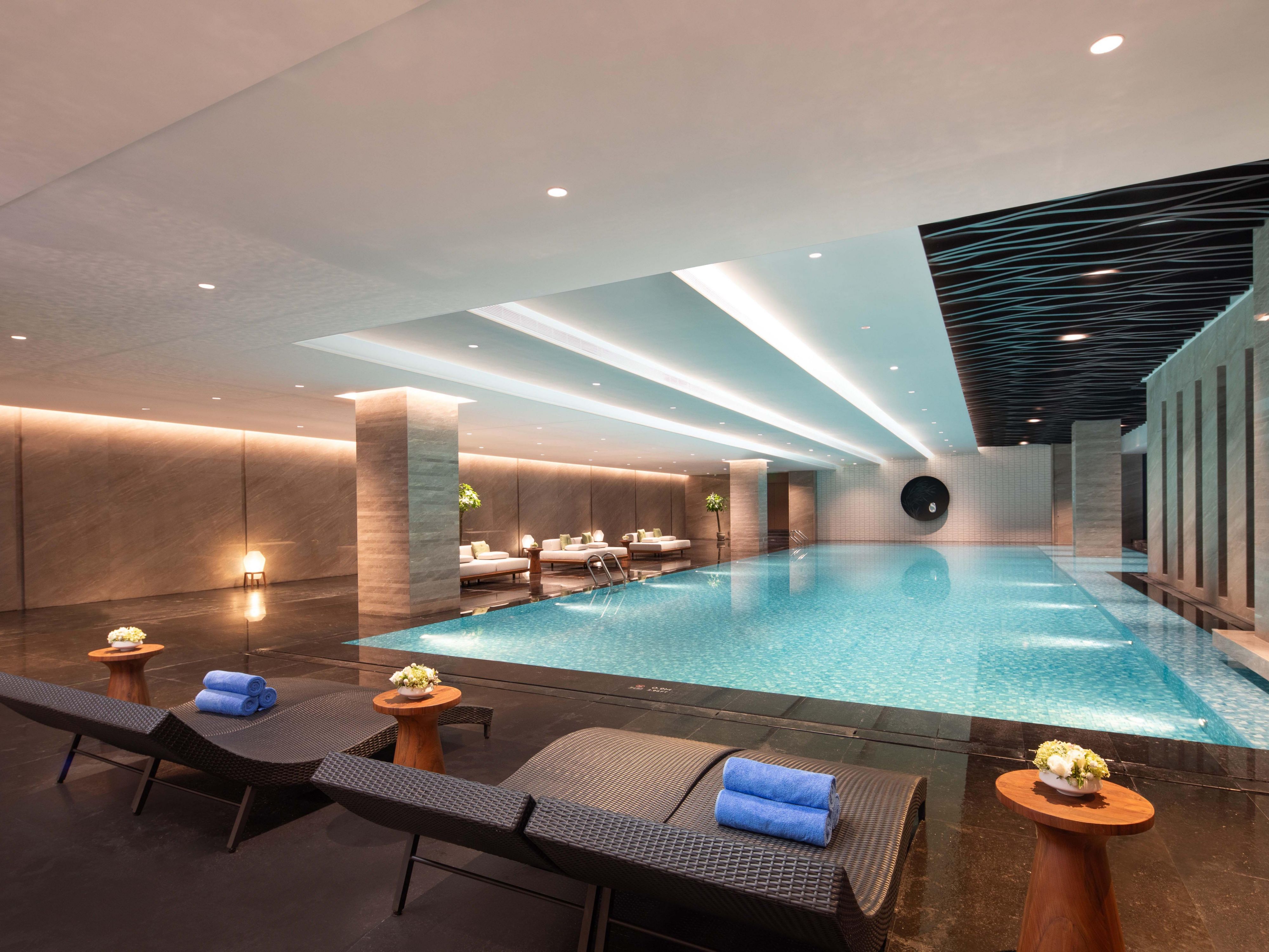 The fitness center has gym, swimming pool and yoga area, with selection of high-end and well-known gym facility brands; In addition, our professional instructors are available on-site to advise you on your fitness regime. In a good fitness atmosphere, guests can relax and rejuvenate your body and mind after a busy day of meetings or sightseeing.