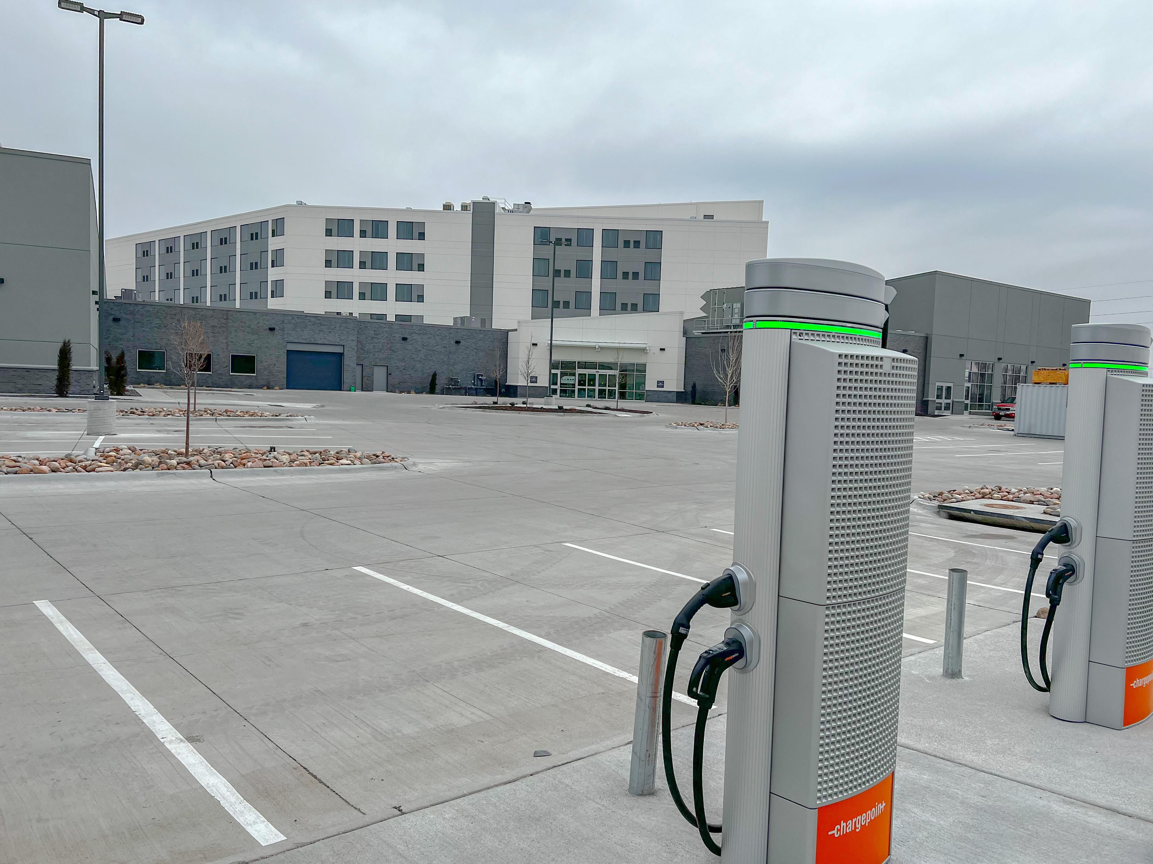 Driving an electric Vehicle? Visit one of our convenient electronic charging stations during your stay.