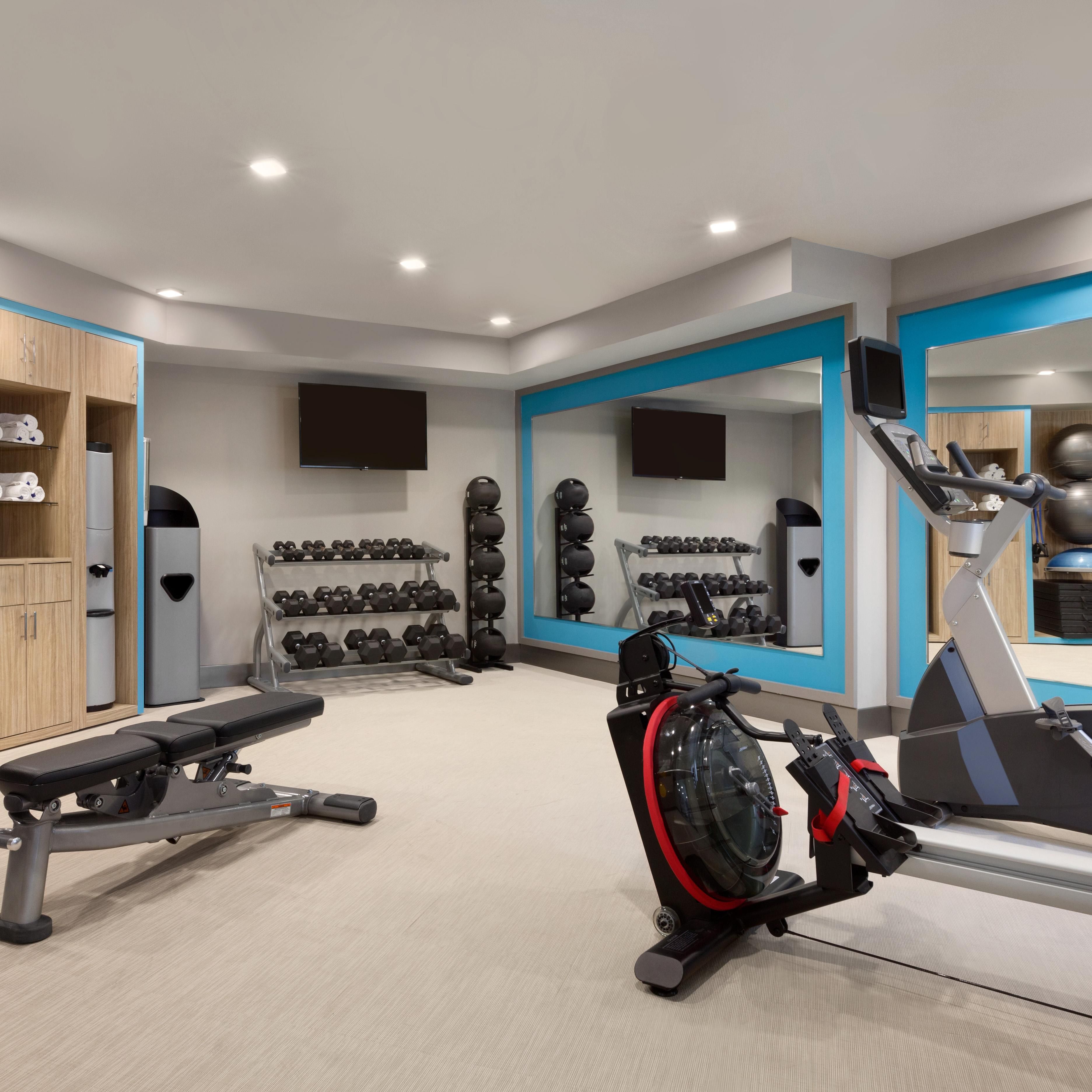 Keep your workout on track with our 24 hour fitness center.