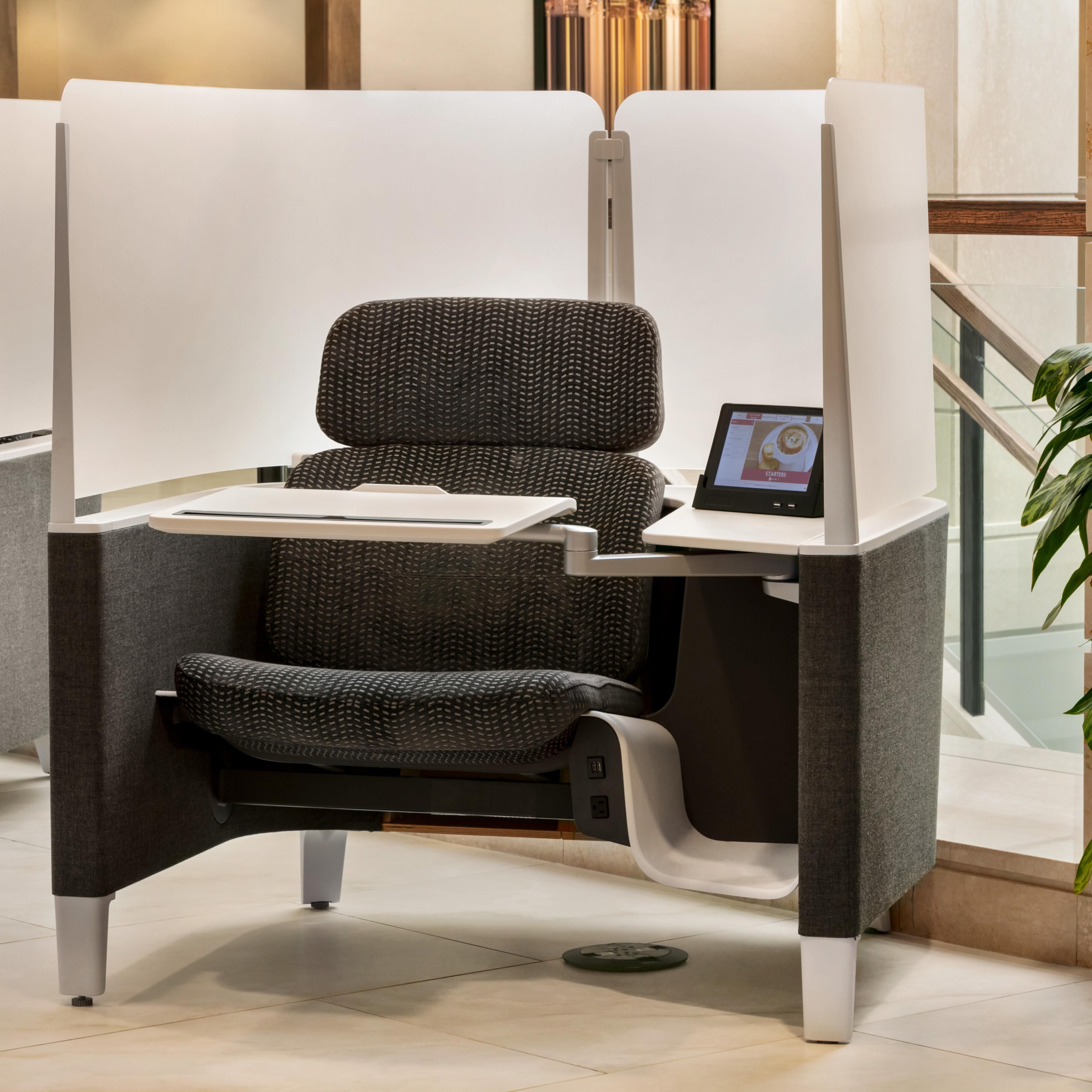 Order a drink while you work from the privacy of our new work pods