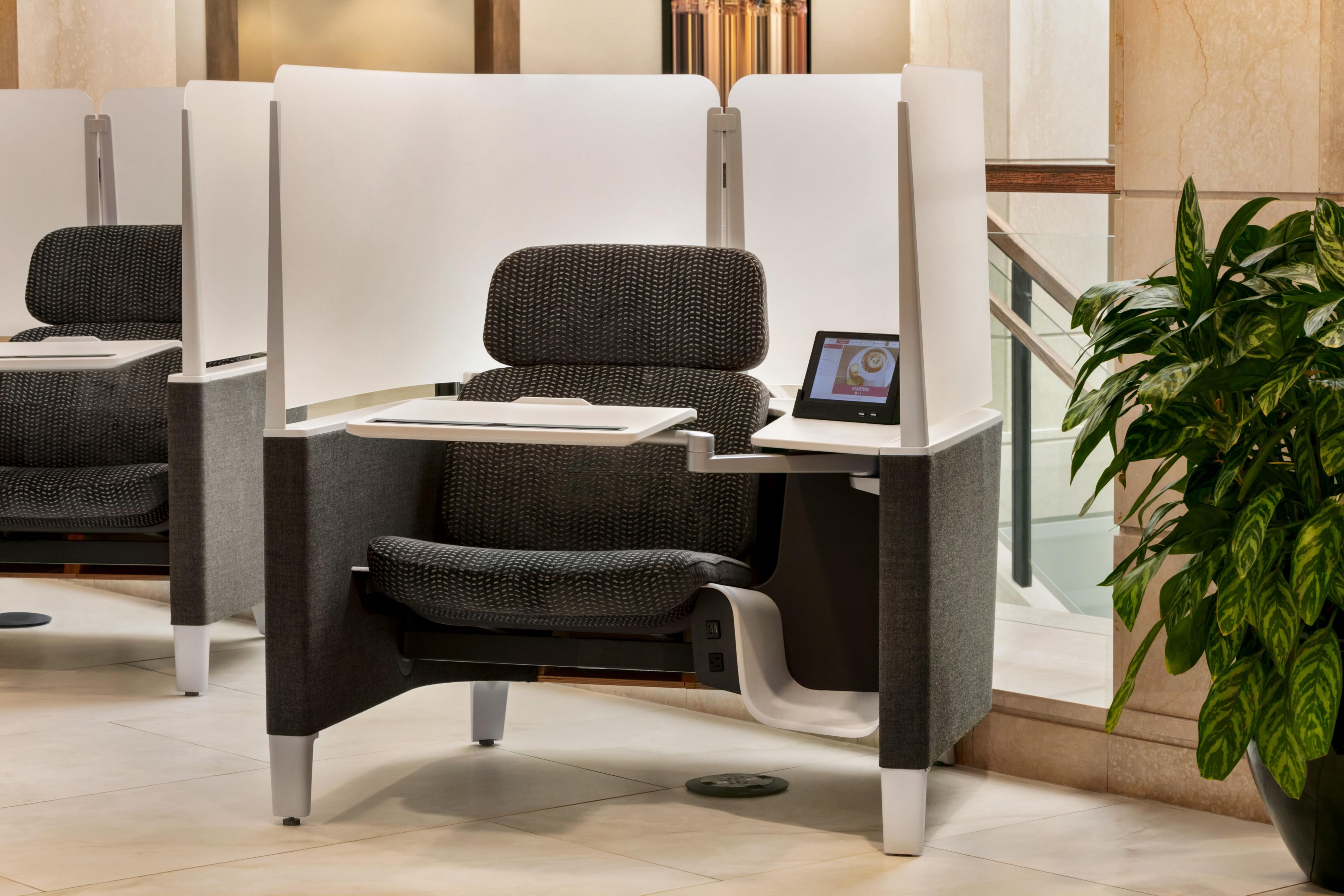 Order a drink while you work from the privacy of our new work pods