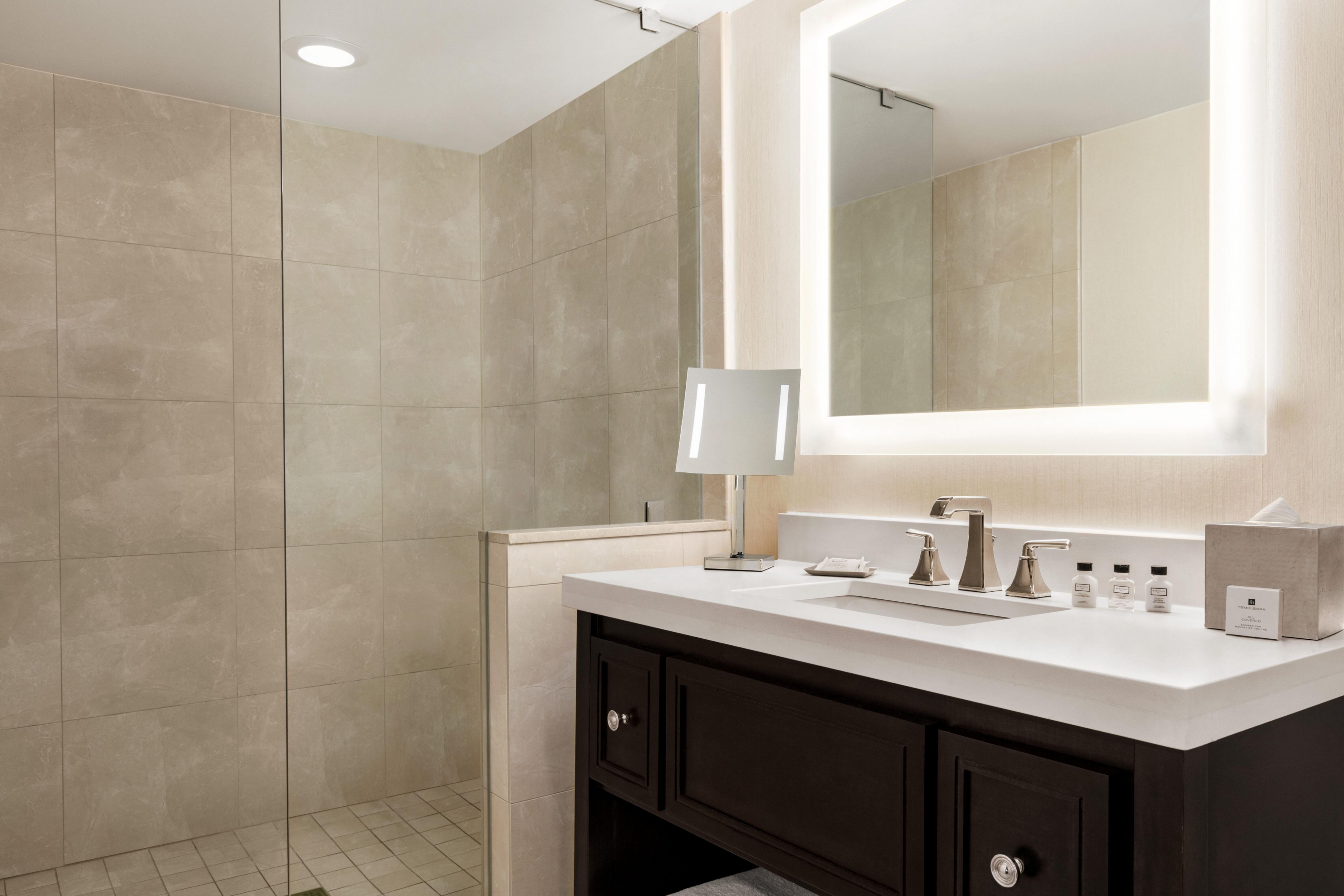 Our King Bedroom Suite bathroom is spacious and well light.