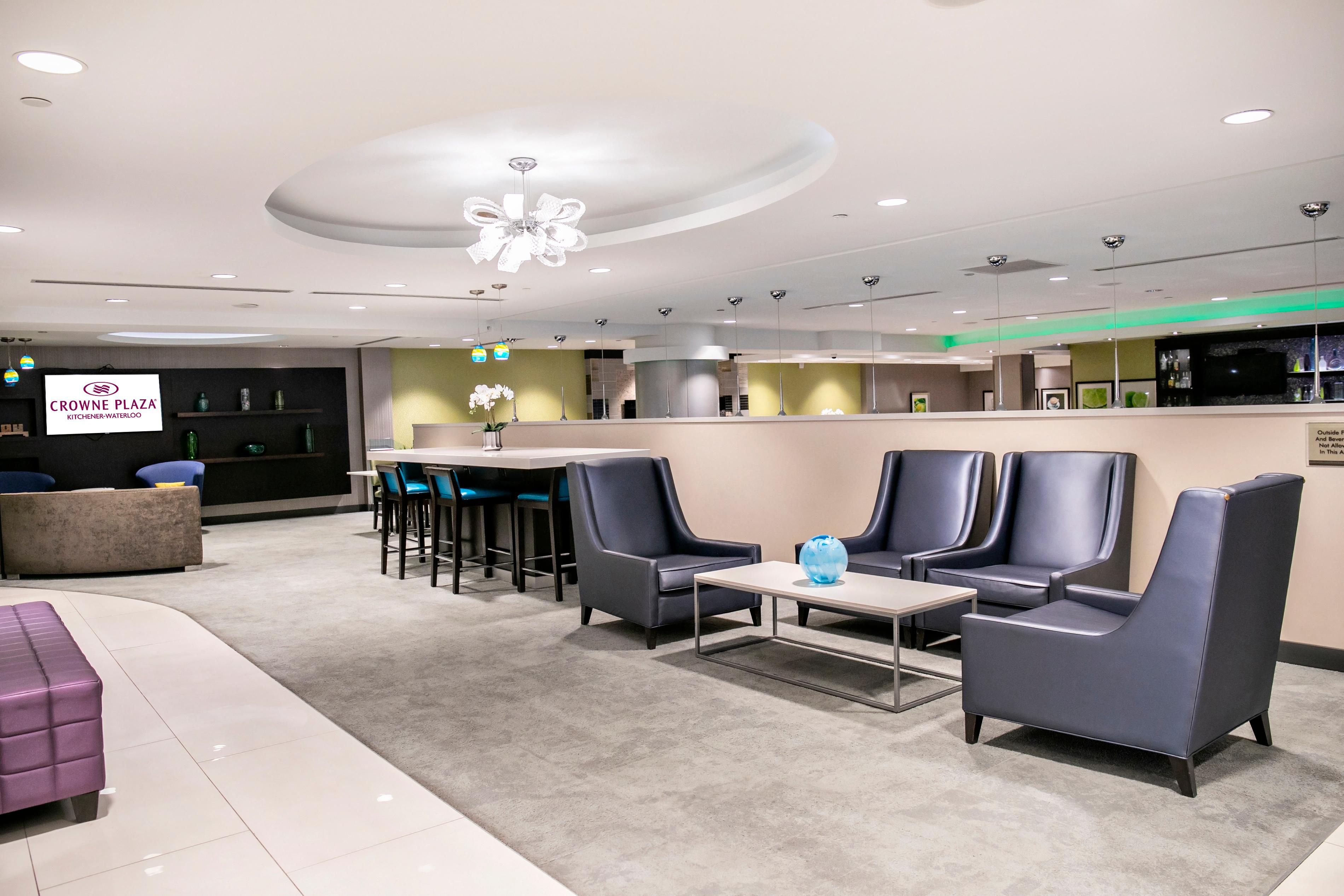 Aesthetically designed hotel lobby lounge area for your meetings 