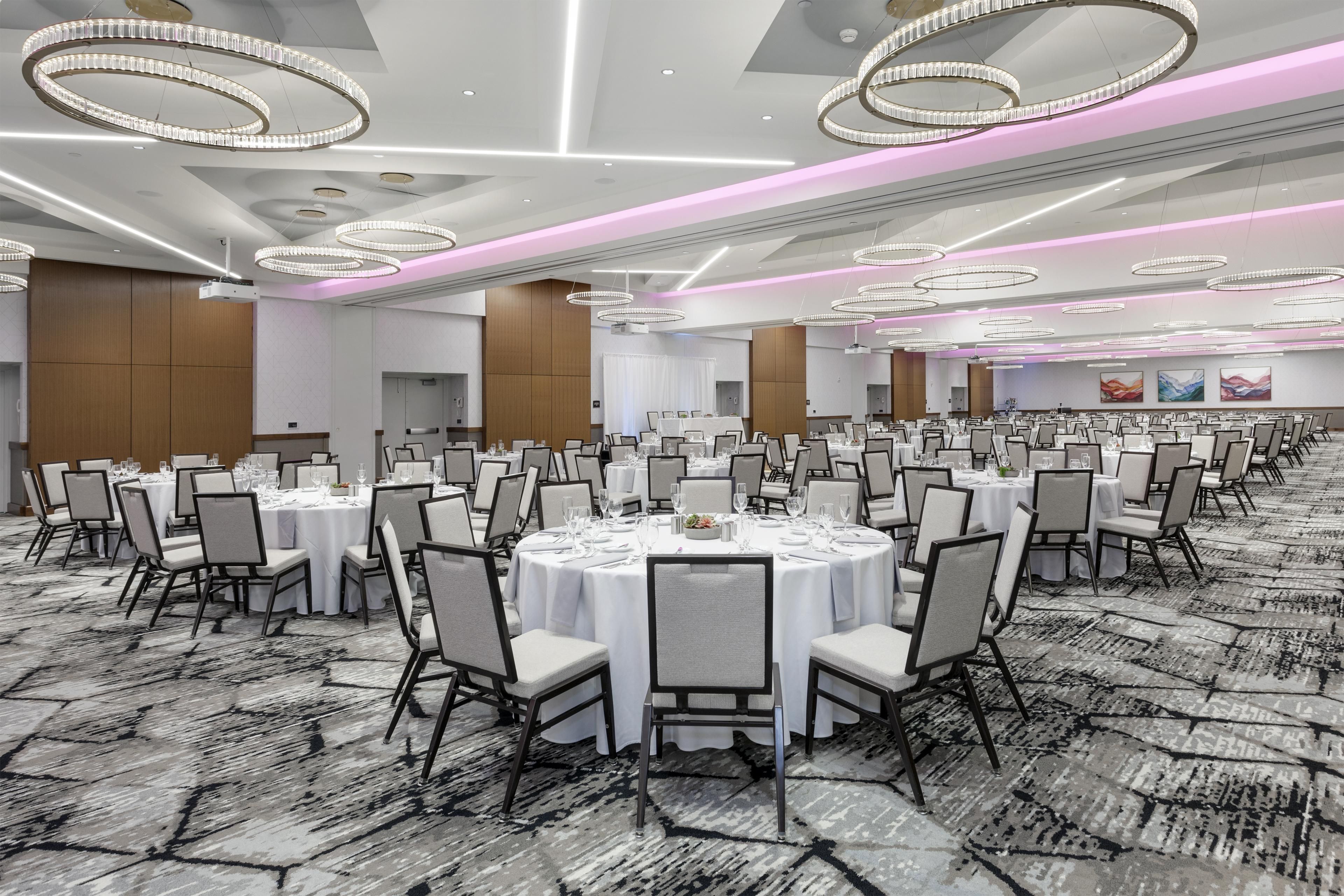 Royale Ballroom at Crowne Plaza Lansing West designed to accommodate around 1000 guests