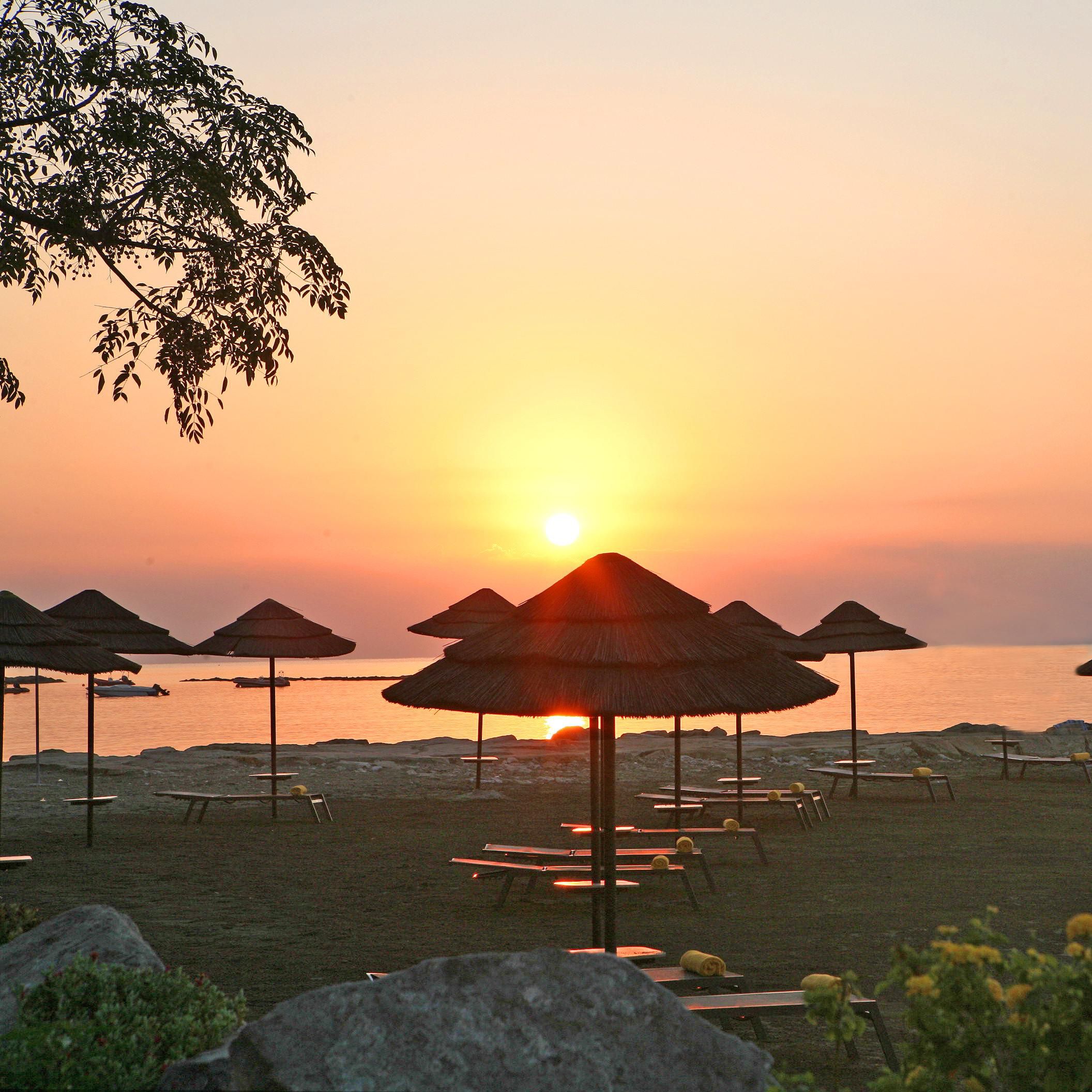 Crowne Plaza Limassol beach at sunrise 