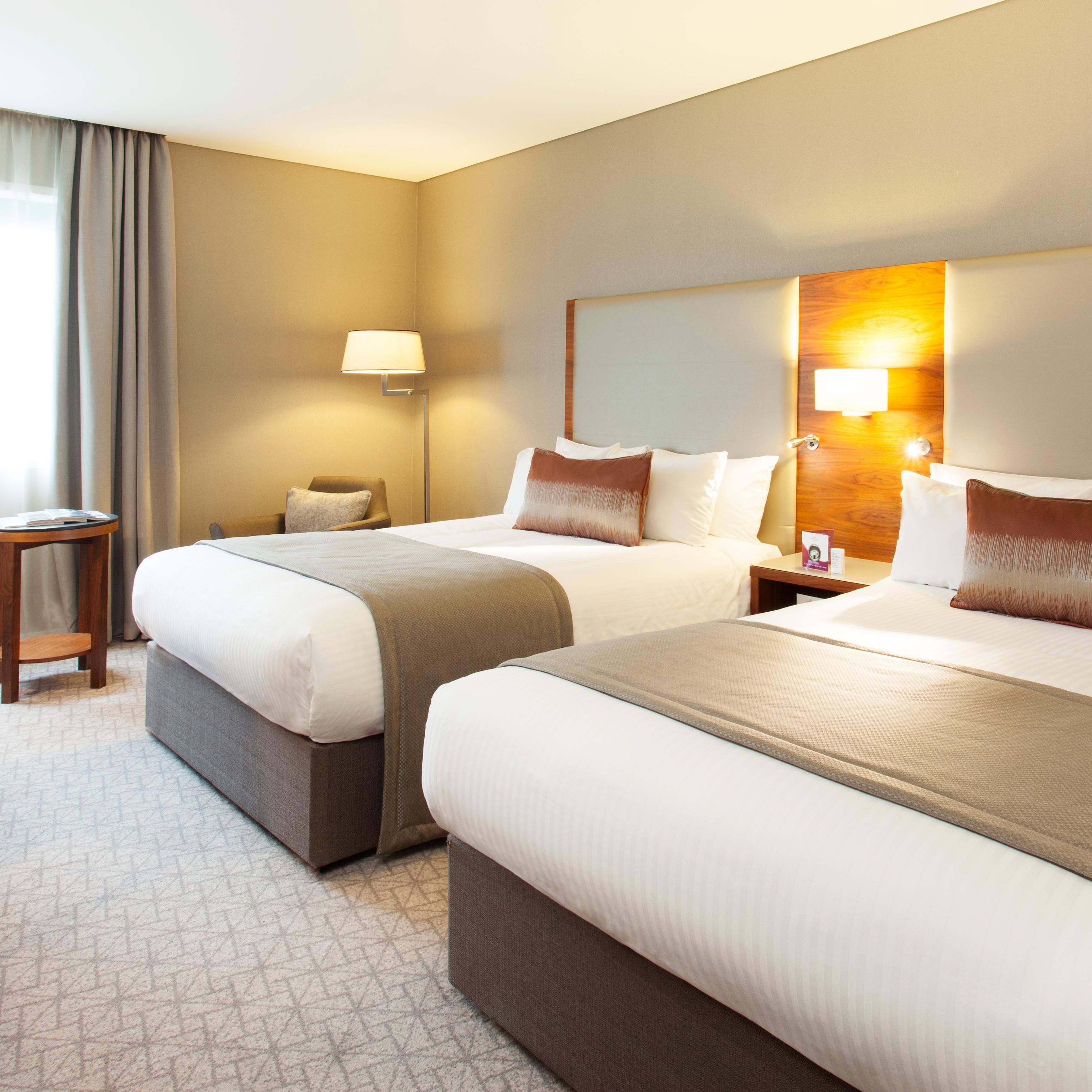 Newly rrefurbished  twin guest rooms have two double beds