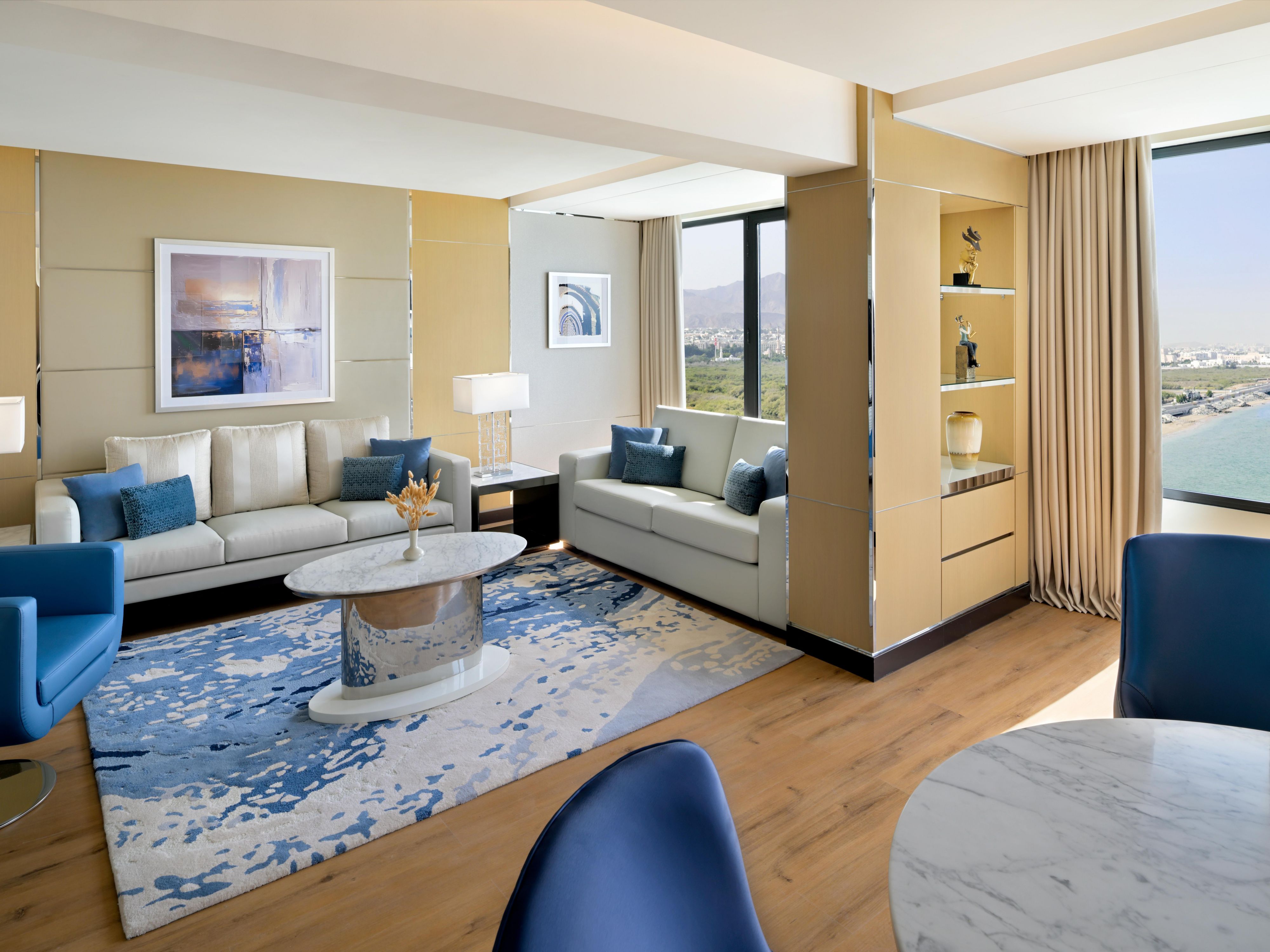 Relax in an inviting living space with modern touches.
