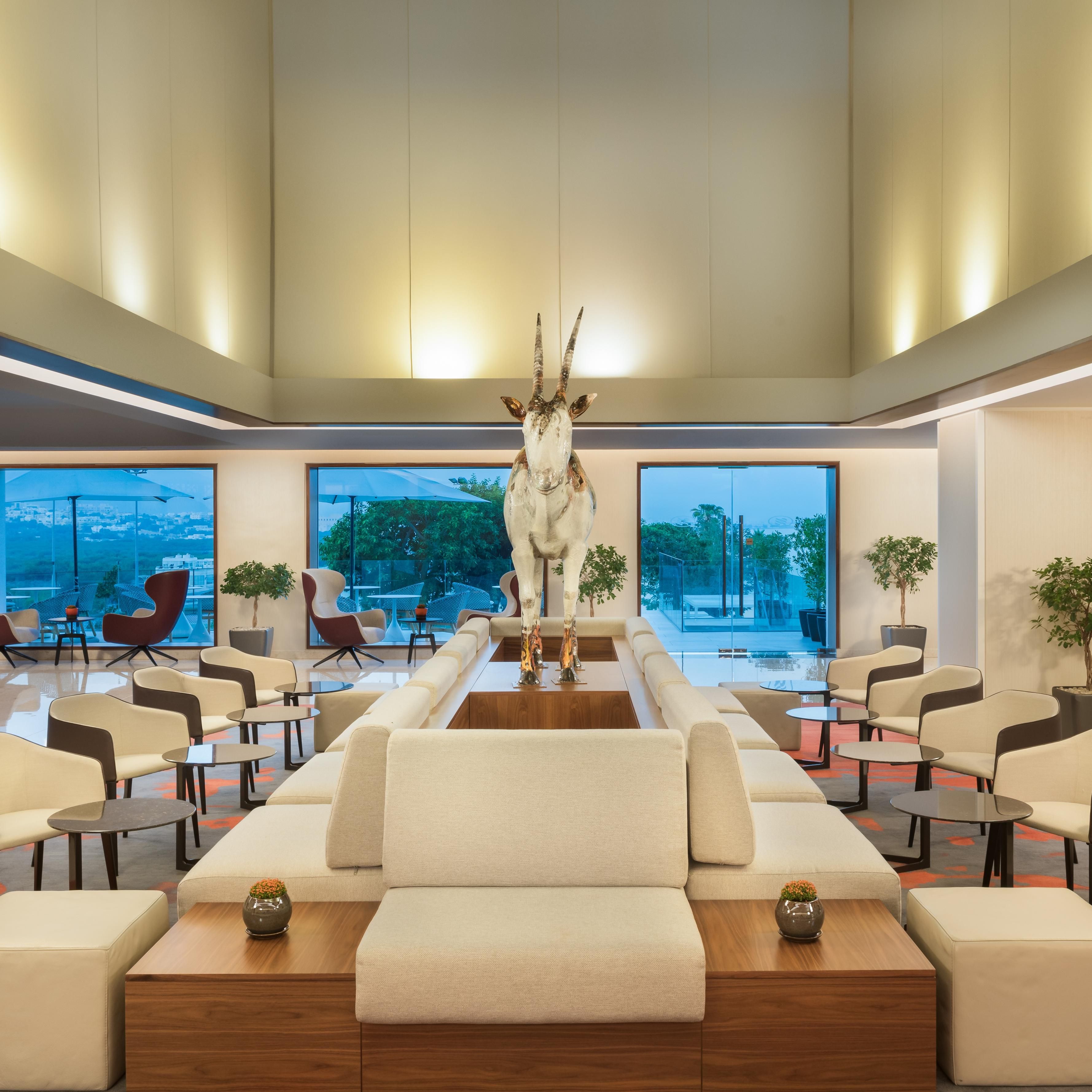 Modern, contemporary lobby lounge