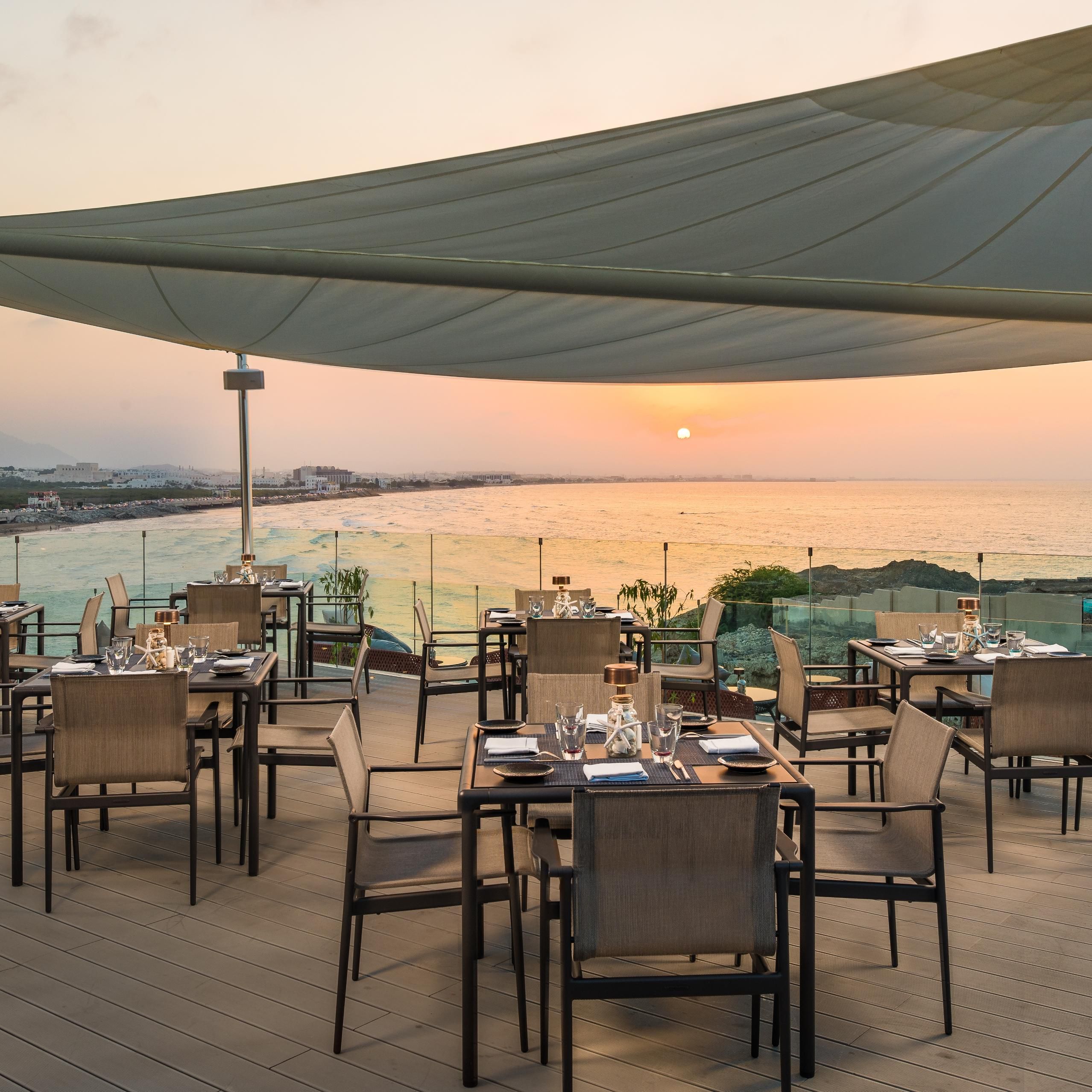 The Edge Restaurant Terrace with striking panoramic sunset views