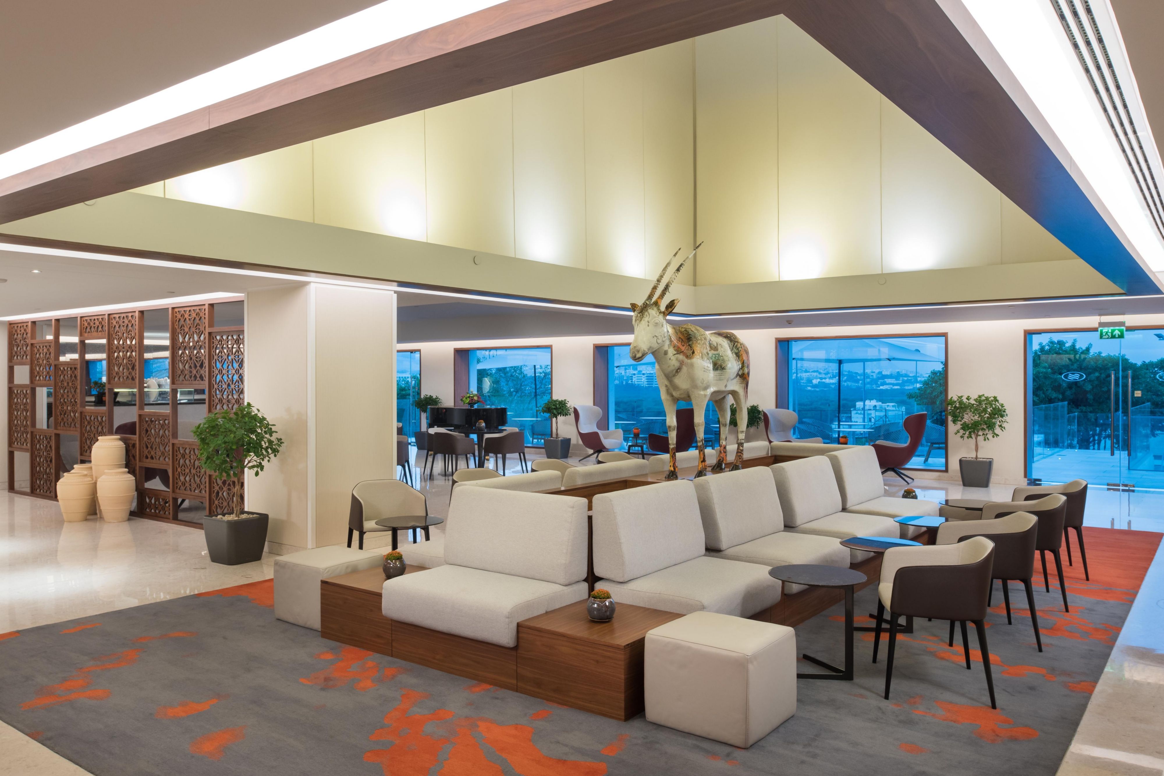 Modern, contemporary lobby lounge