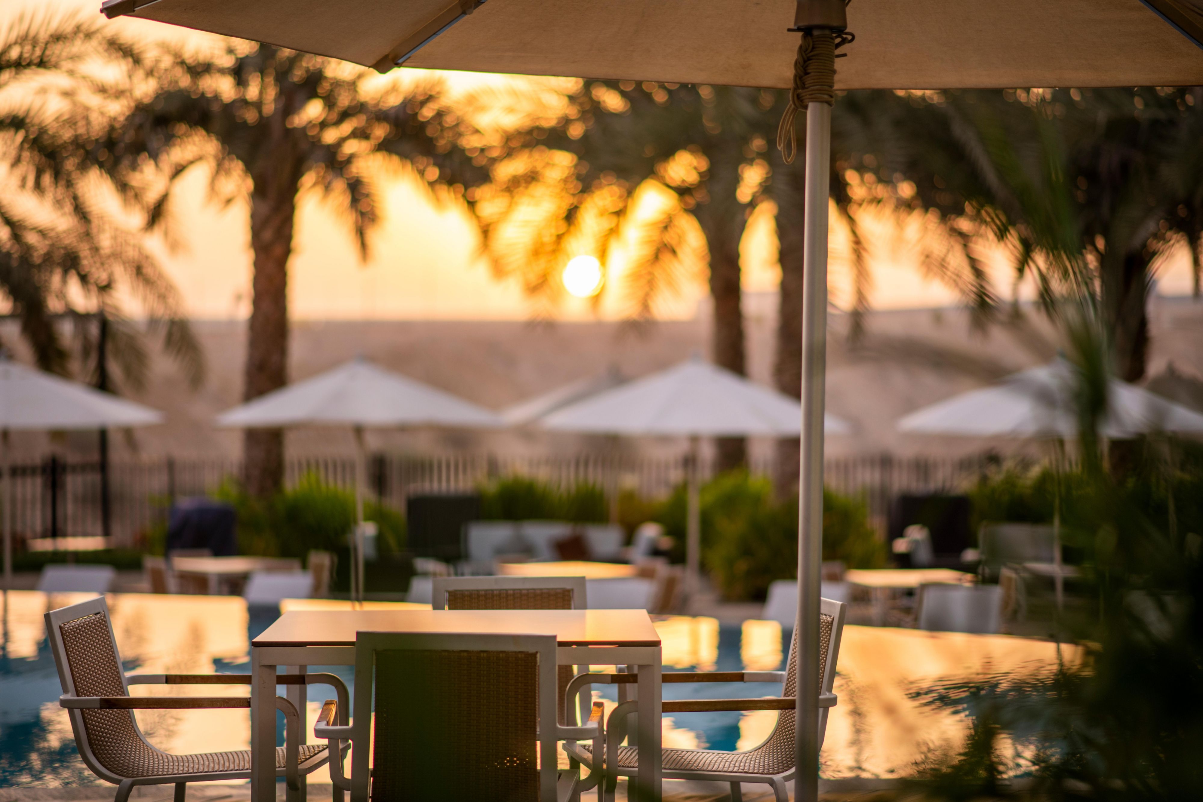 Enjoy beautiful sunset views from Wadi Bar terrace