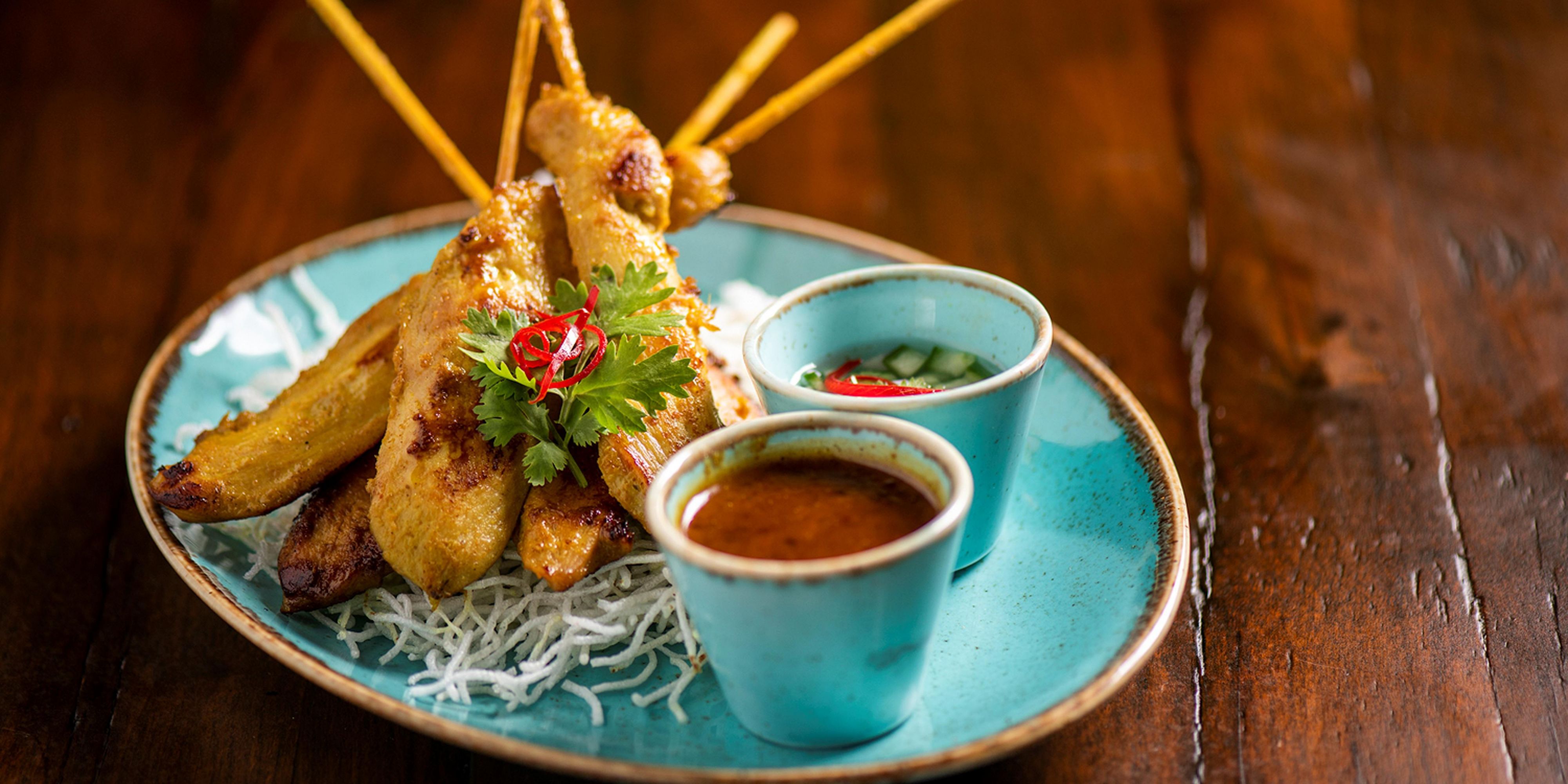 chicken satay in charm thai