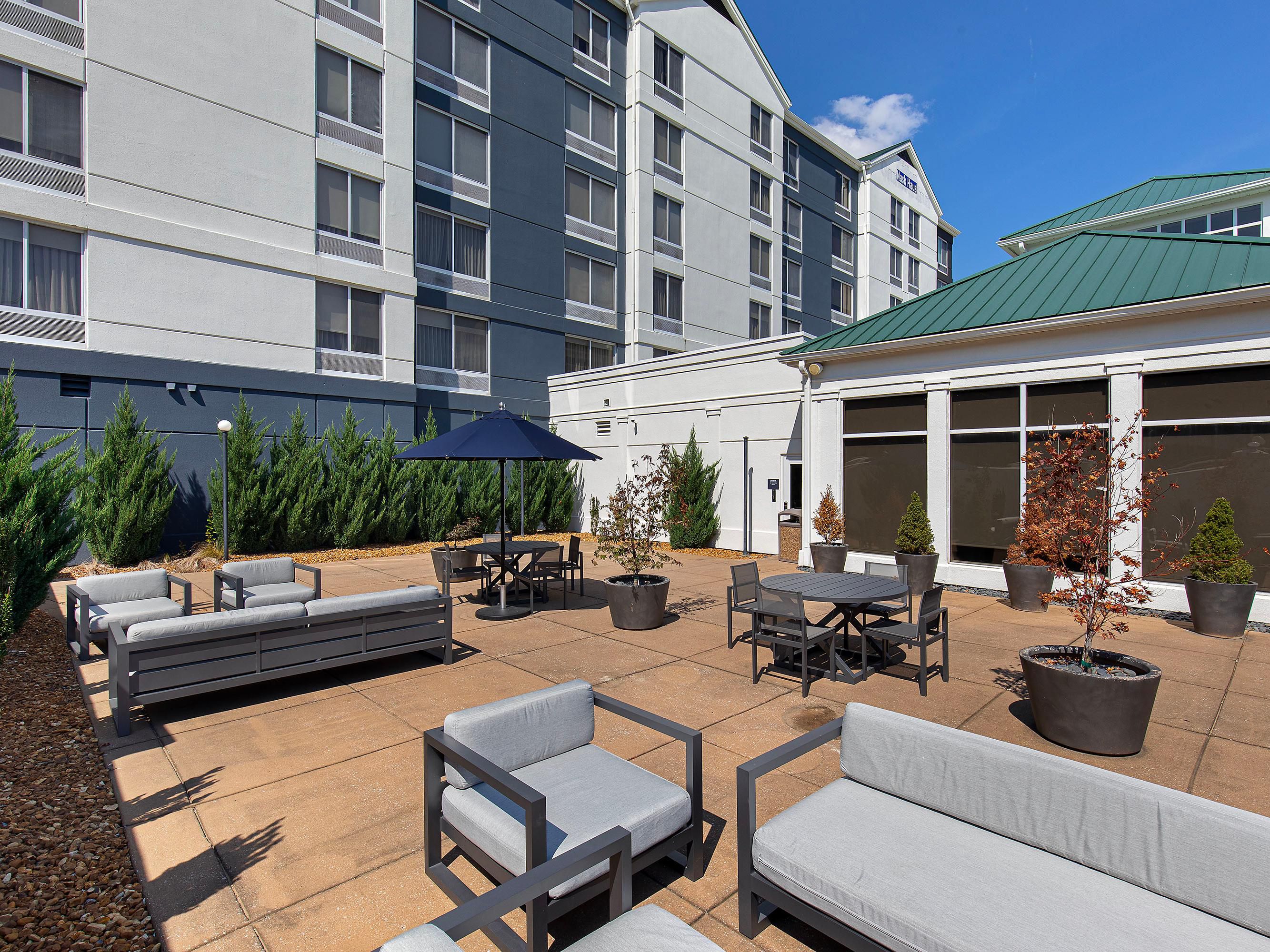 Grab a seat, relax, and enjoy our spacious courtyard patio