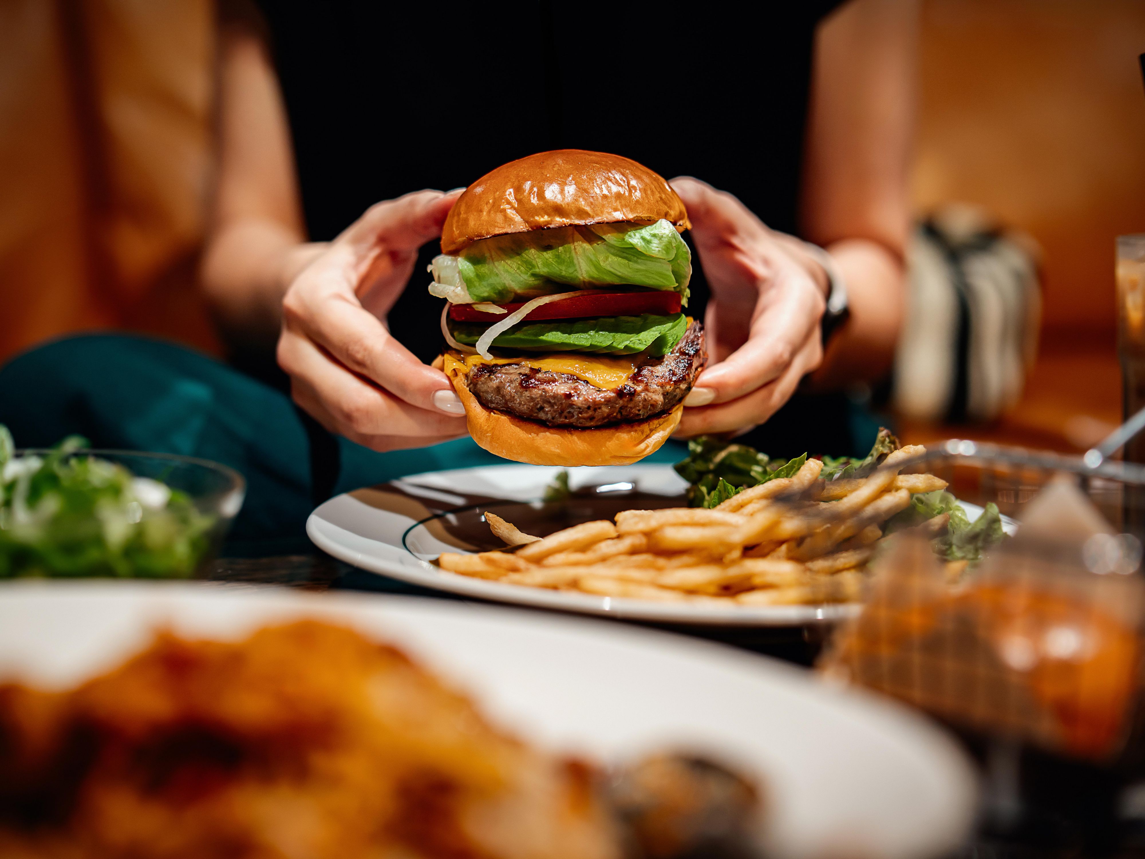 burger and fries