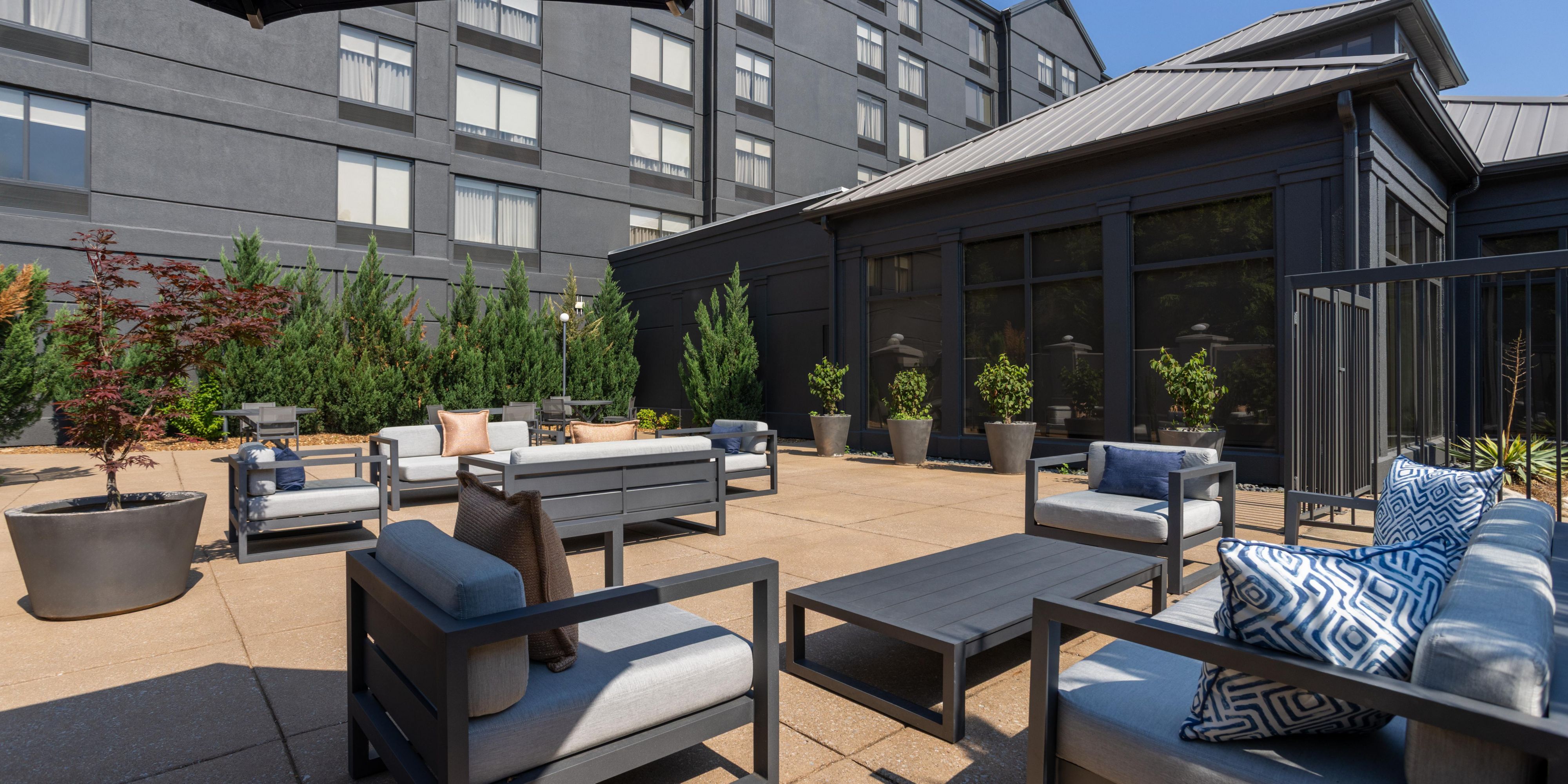 spacious courtyard patio