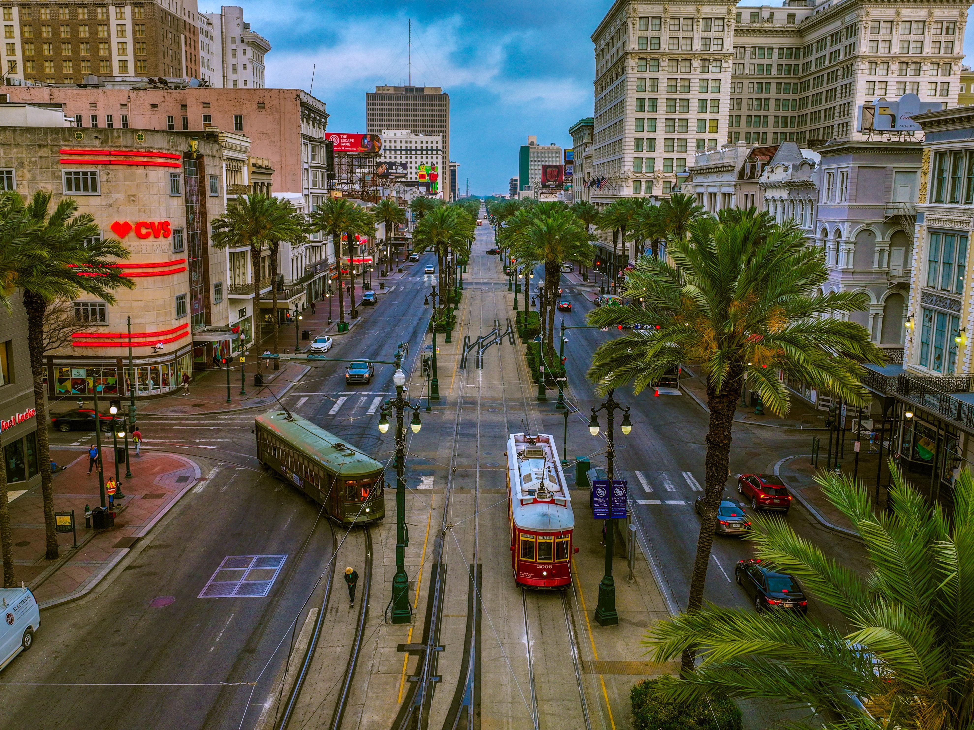 Downtown street in New Orleans.