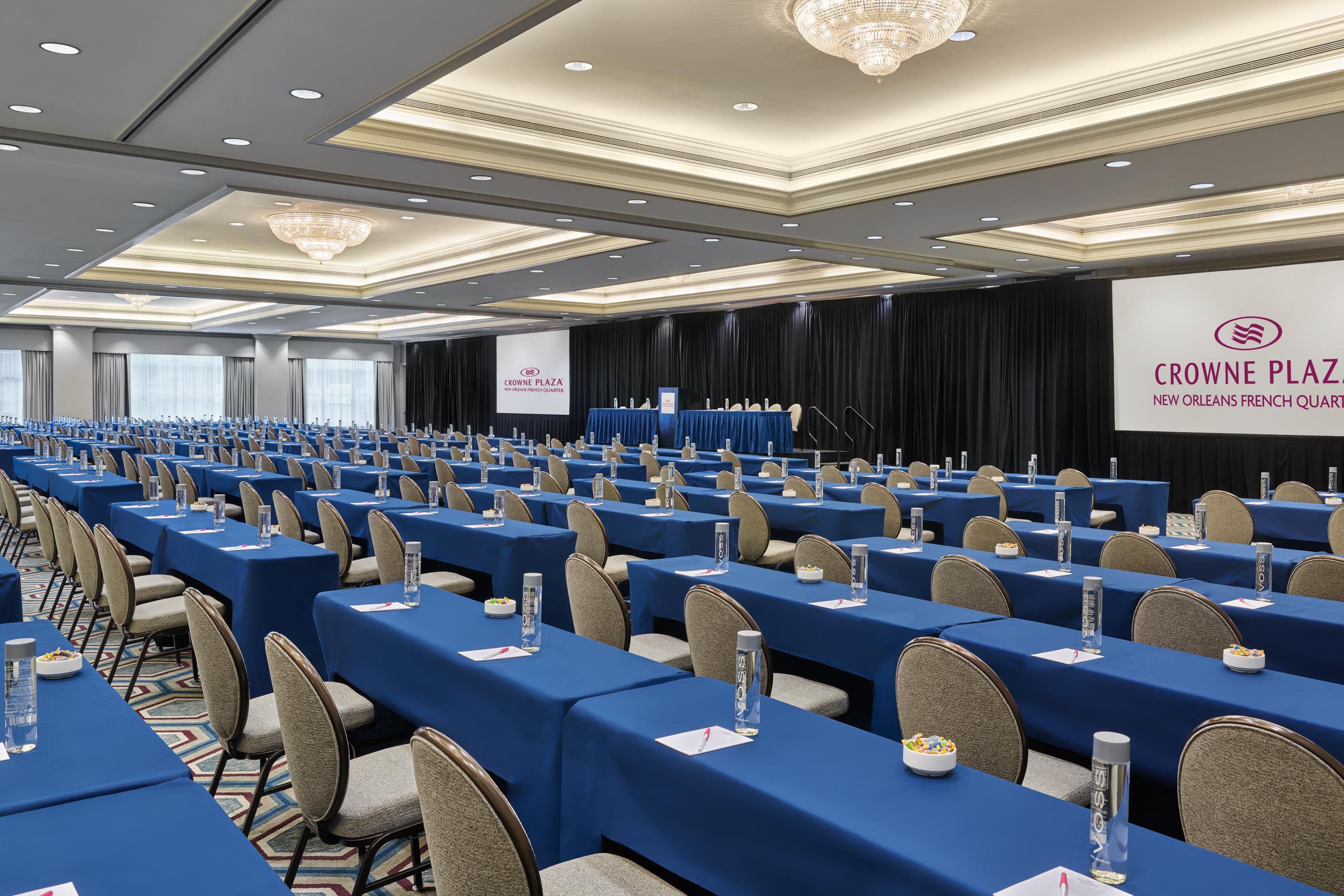 Grand Ballroom in classroom confirguration for up to 500 attendees