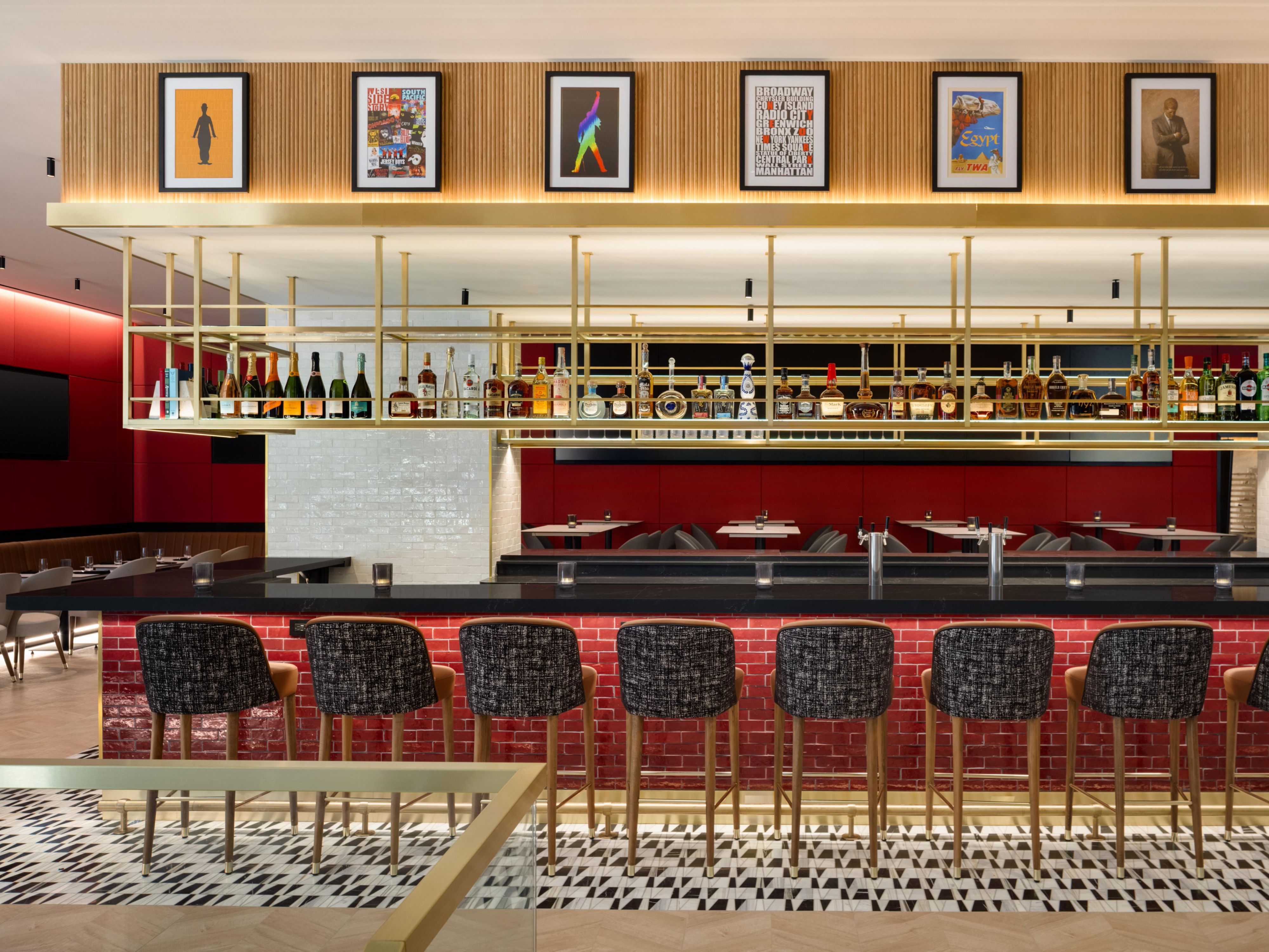 Upscale bar and lounge at Crowne Plaza Manhattan Times Square.