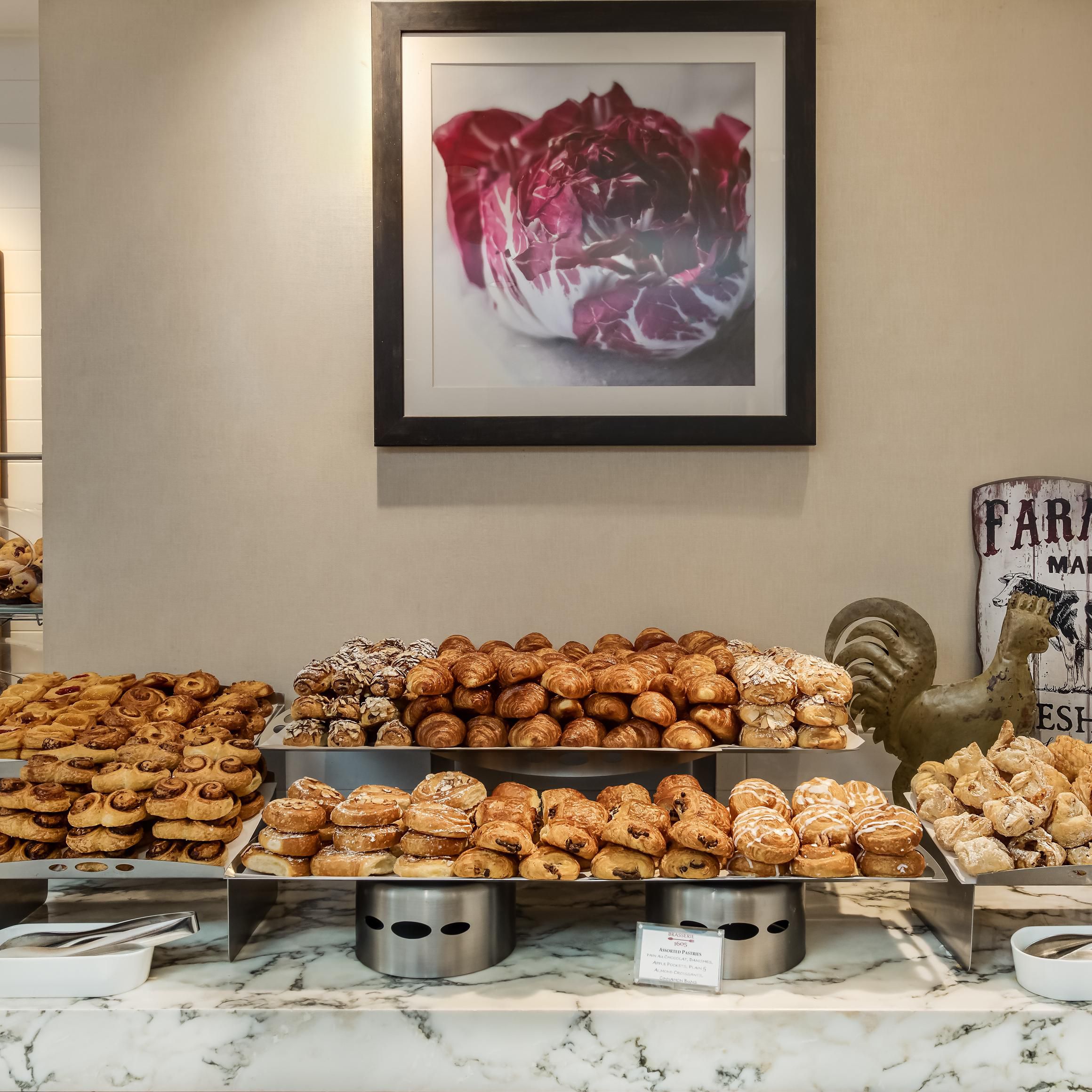 Freshly baked pastries every morning in Brasserie 1605