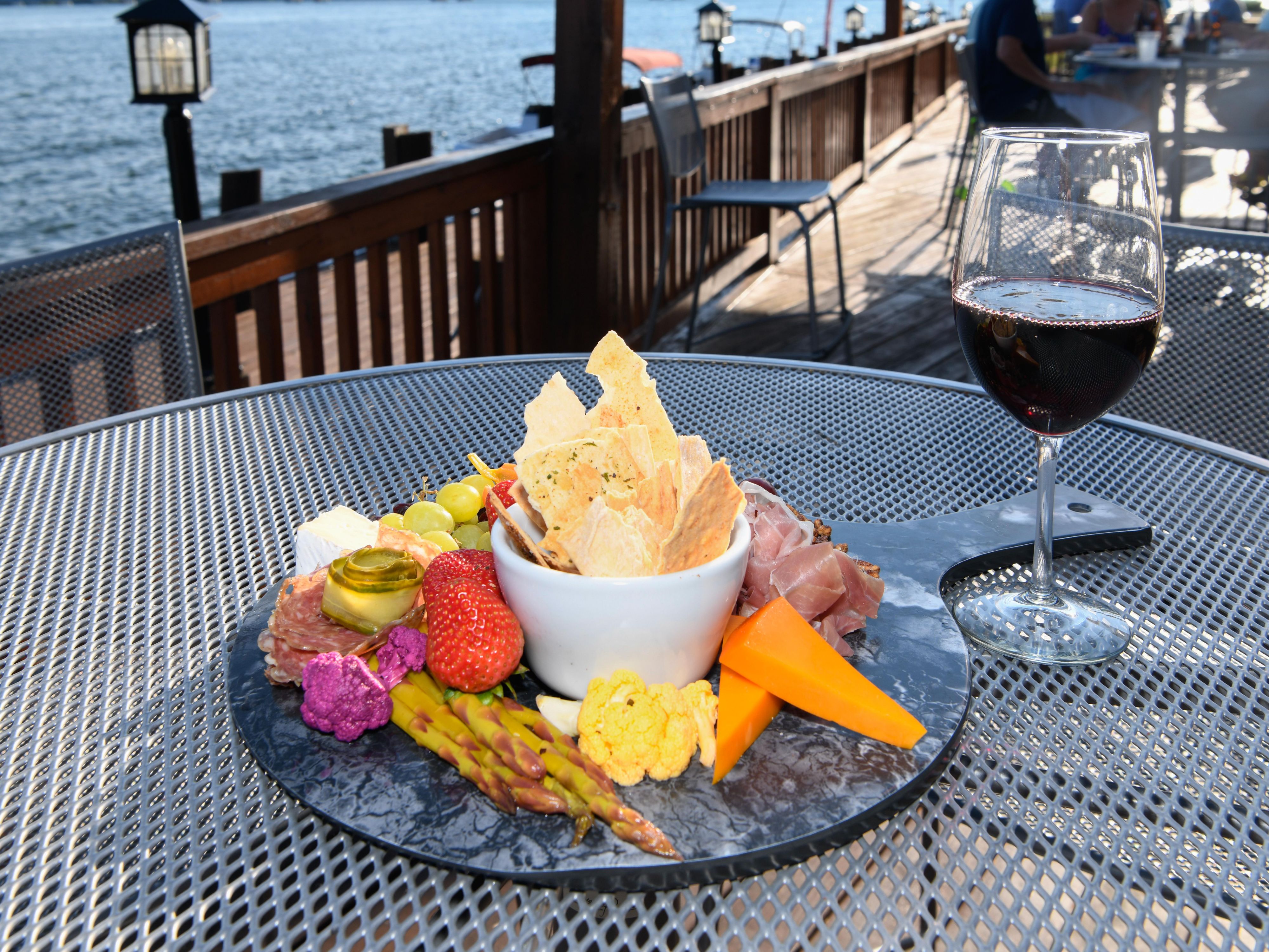 Wine and snacks on the patio