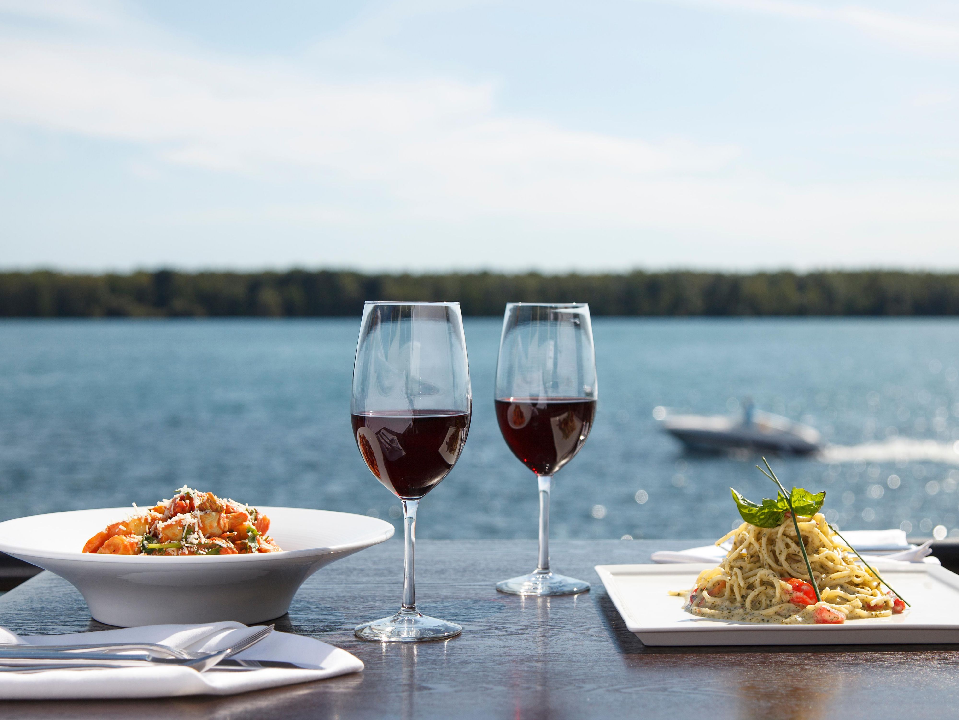 Bella Vista serves Italian dishes and fine wine riverside.